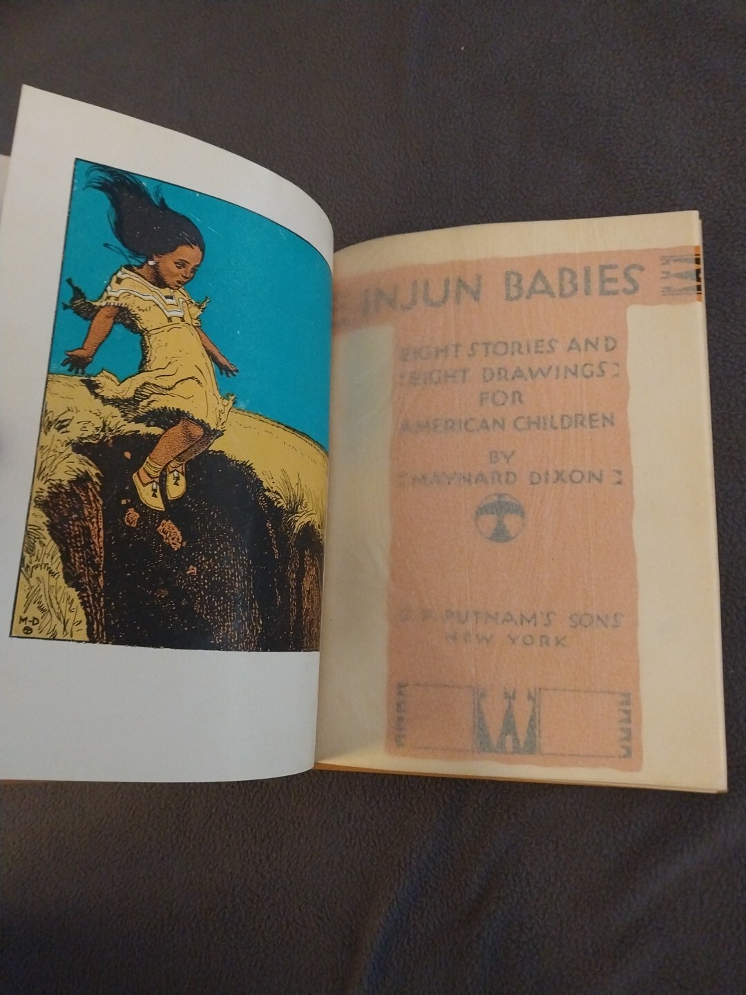 RARE Maynard Dixon / Injun Babies Eight Stories and Eight Drawings for Children