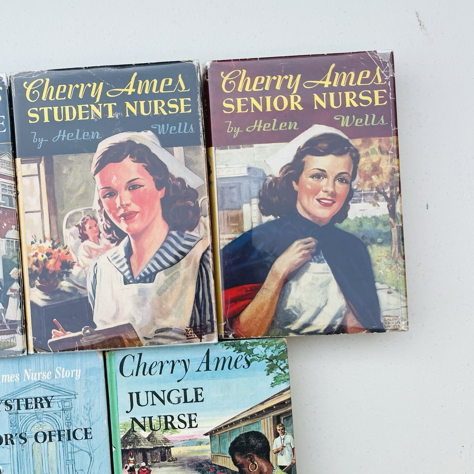 Vintage Lot of 7 CHERRY AMES Nurse Books HC Helen Wells 1940s 1950s
