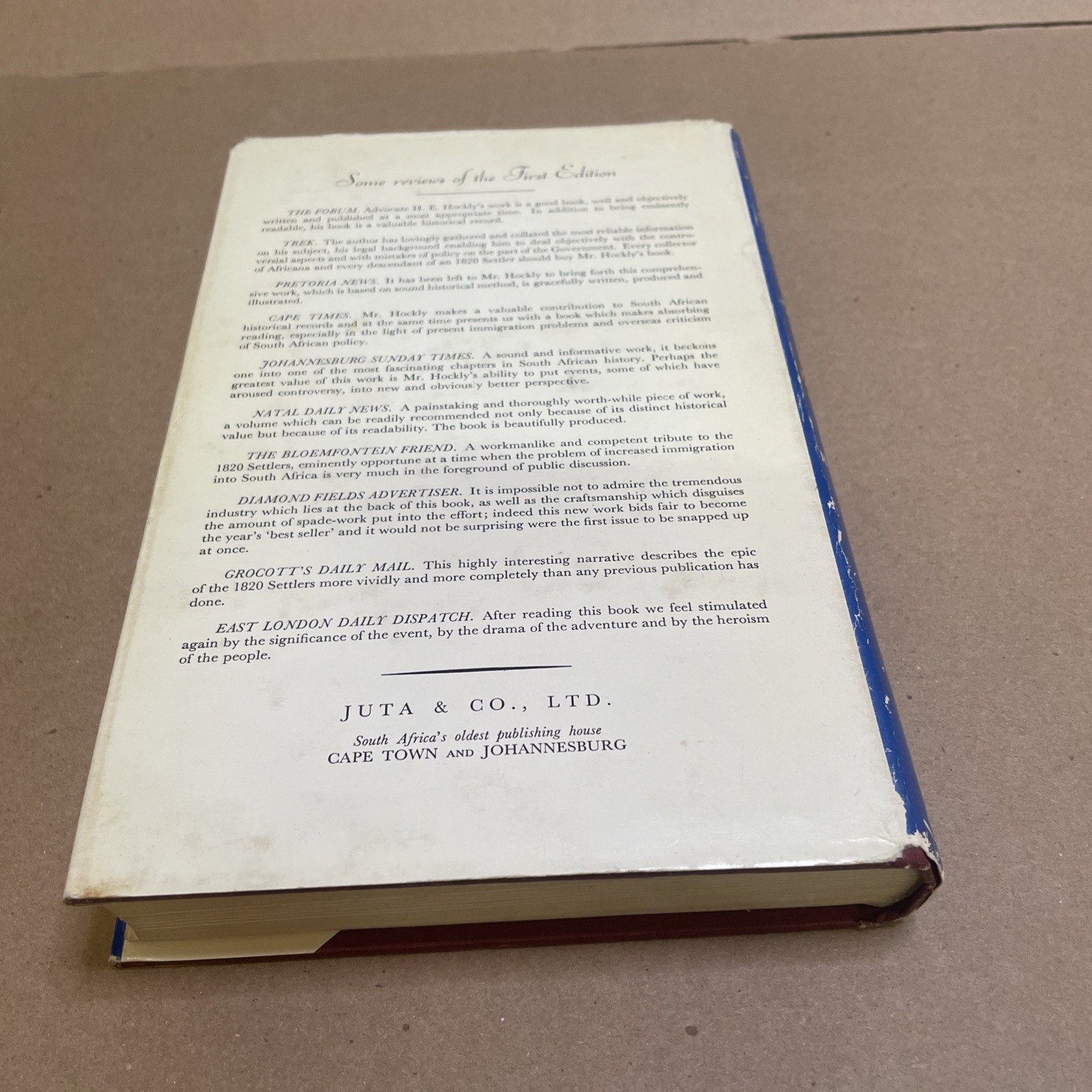 Story Of The British Settlers Of 1820 In South Africa Harold Hockly 1973 HC/DJ