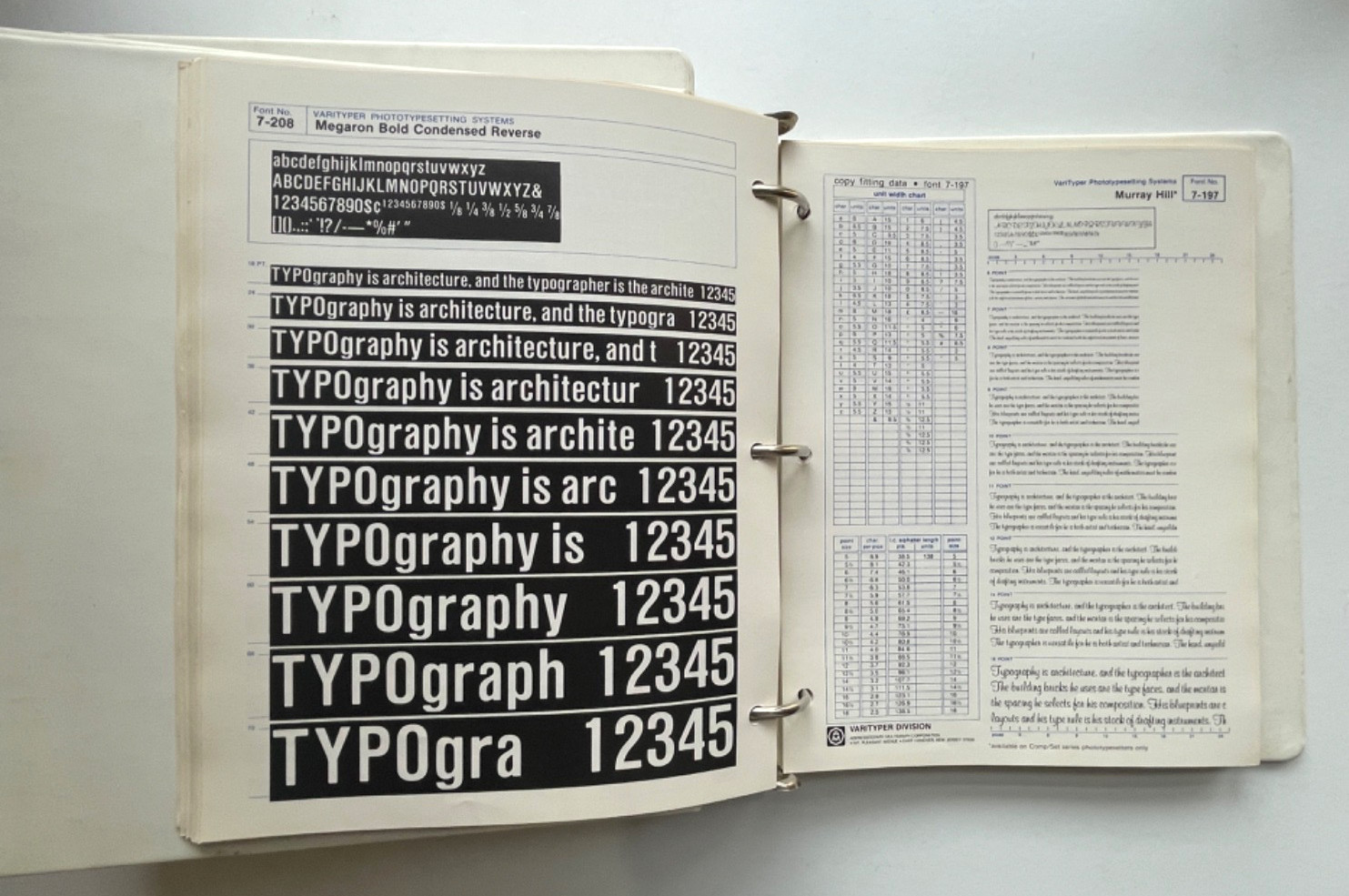 Type Style Catalog • THREE volumes • AM Varityper • Specimen Books 1982