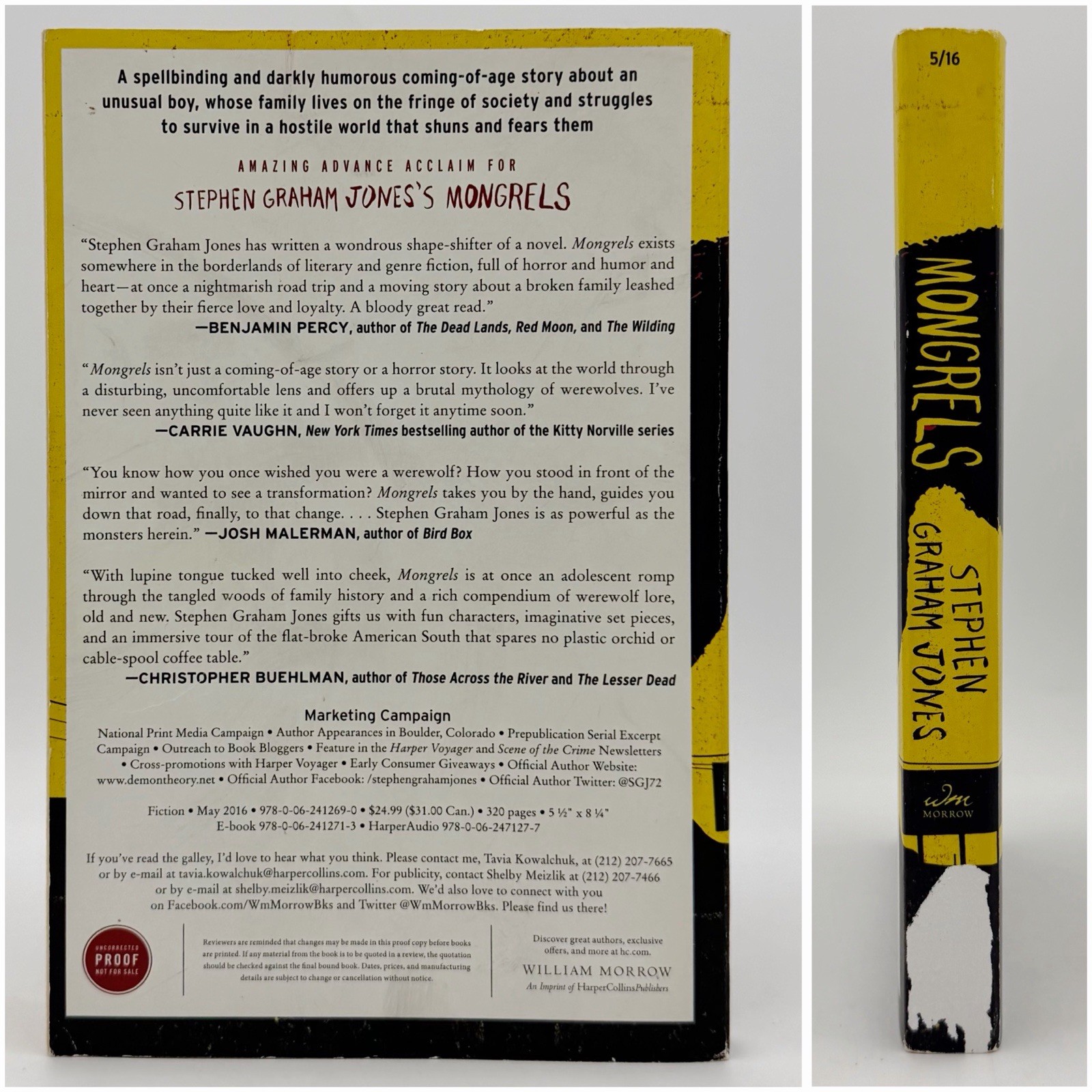 *ARC / Uncorrected Proof* Mongrels – Stephen Graham Jones (William Morrow, 2016)