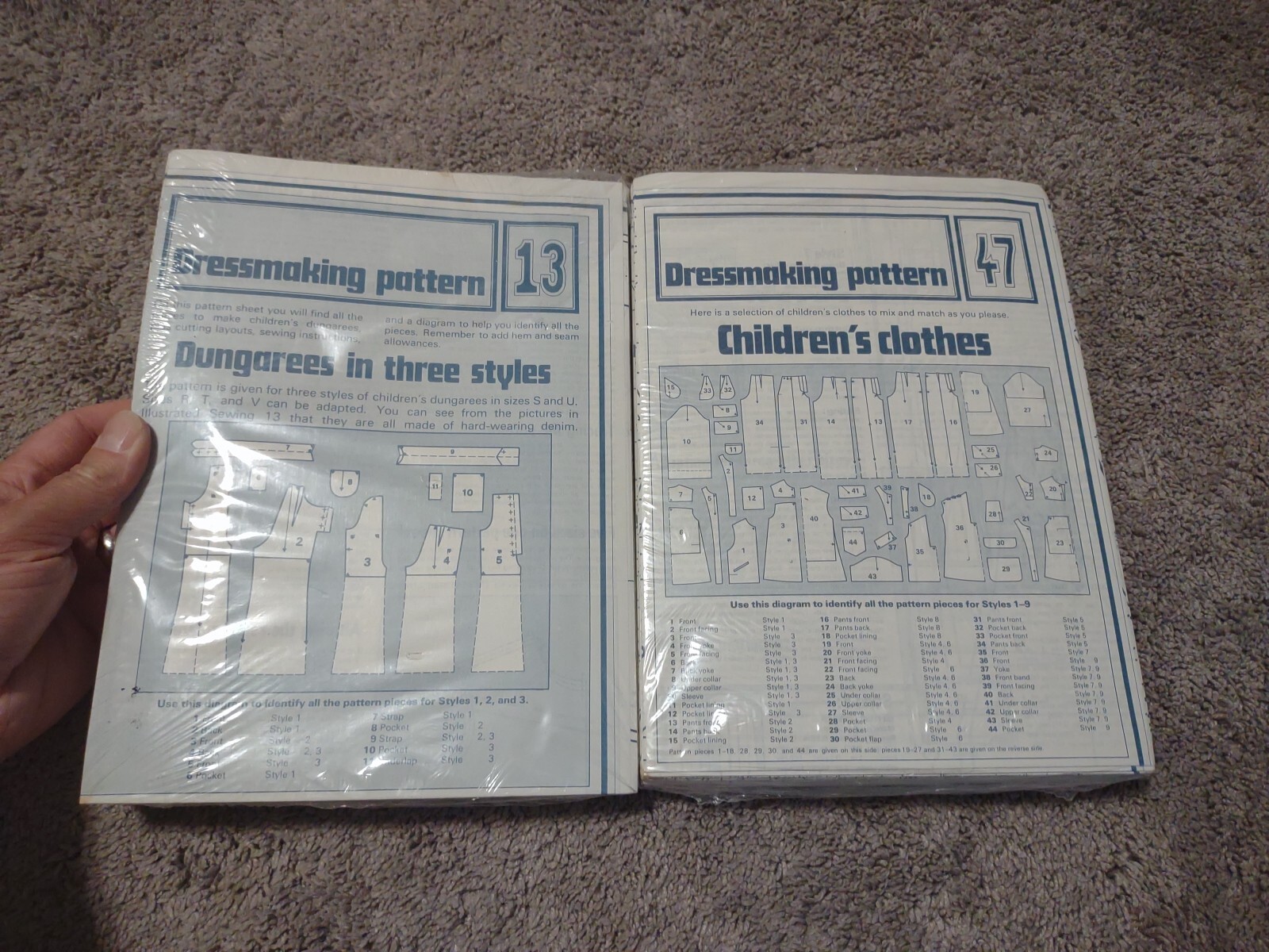 Vintage Dress Making Patterns #47 Children’s Clothes & #13 Dungarees / sewing