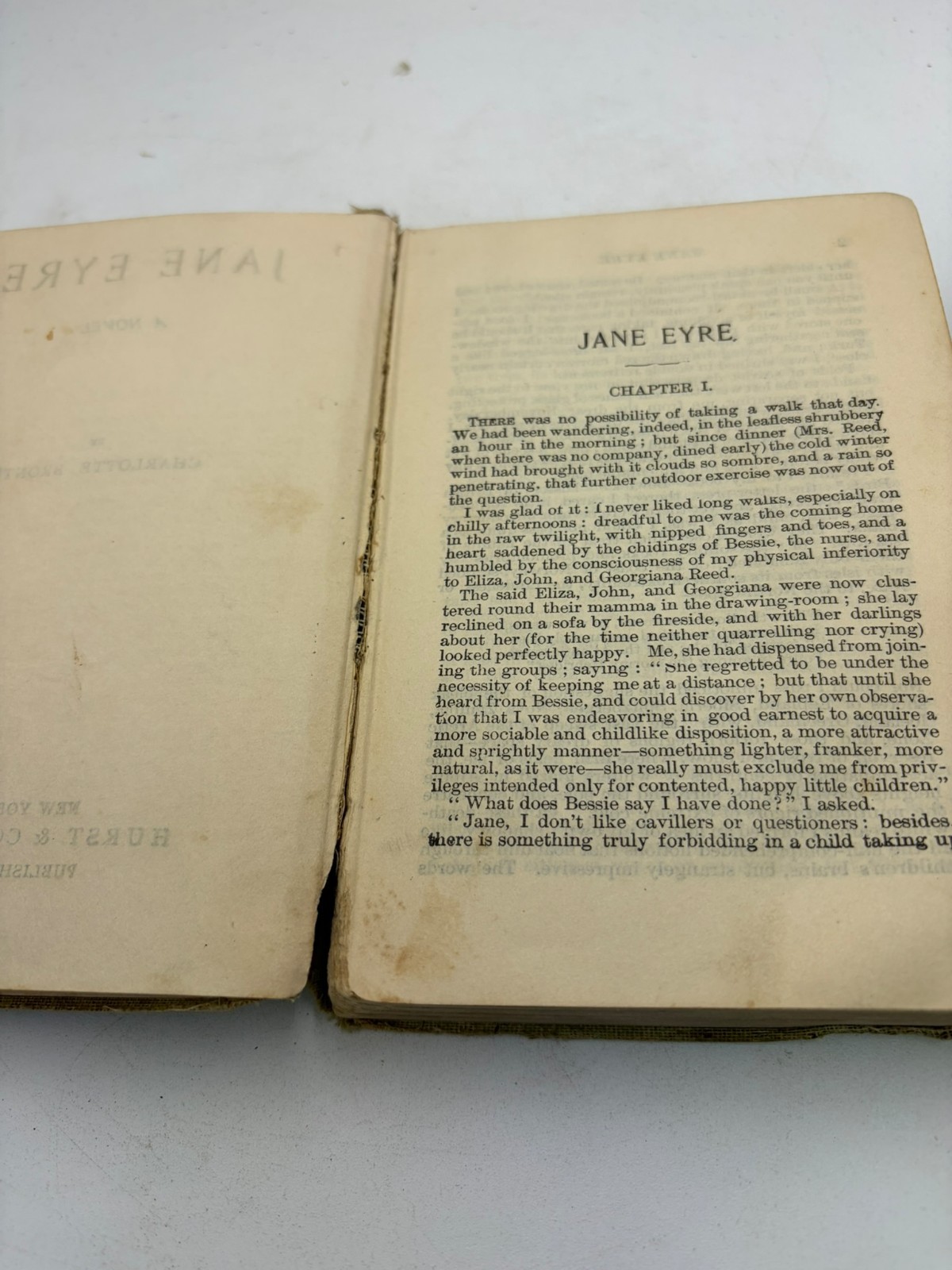 Jane Eyre Charlotte Bronte Hurst & Co Antique Decorative Cloth Hardcover Book