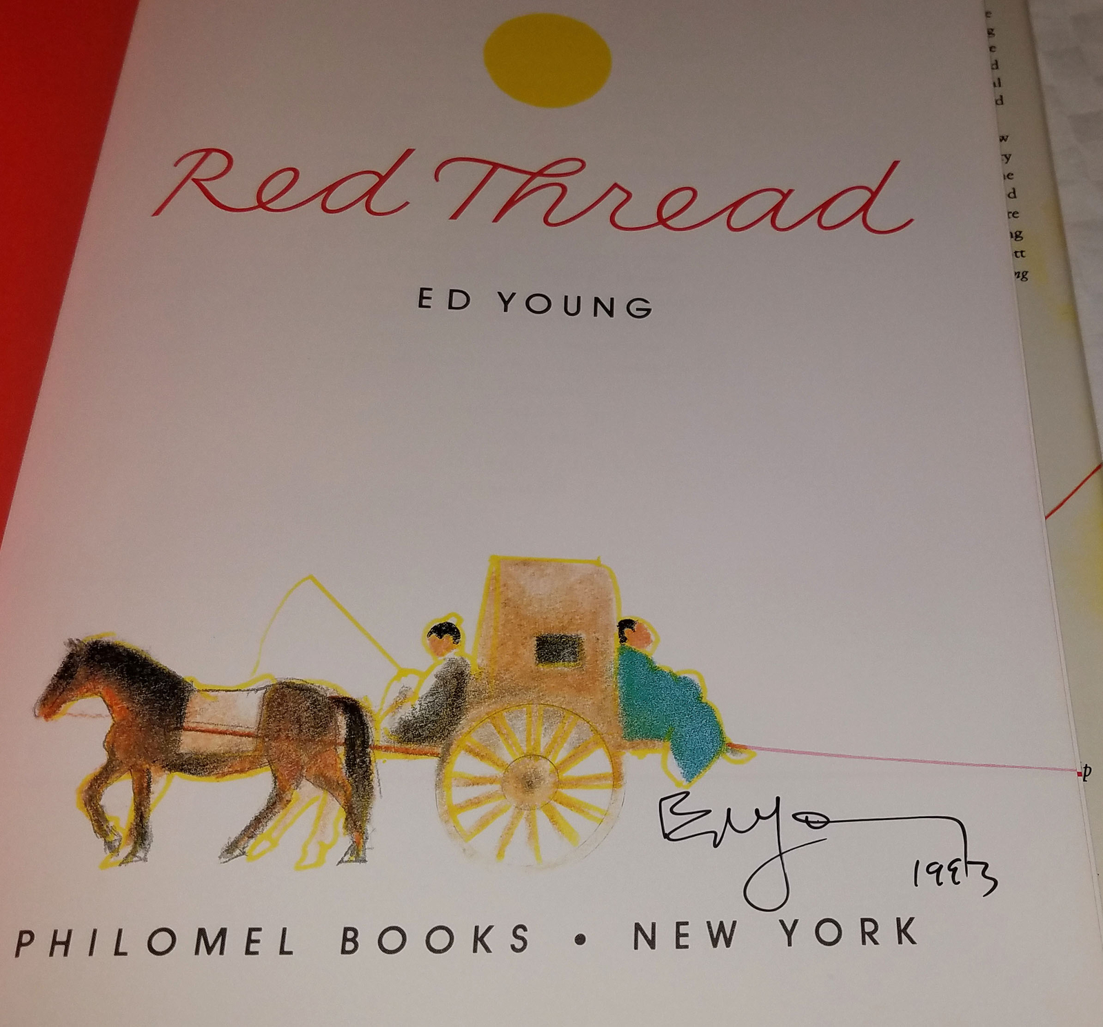 Young, Ed: Red Thread ** Signed ** Caldecott Illustrator ** HB/DJ 1st/1st