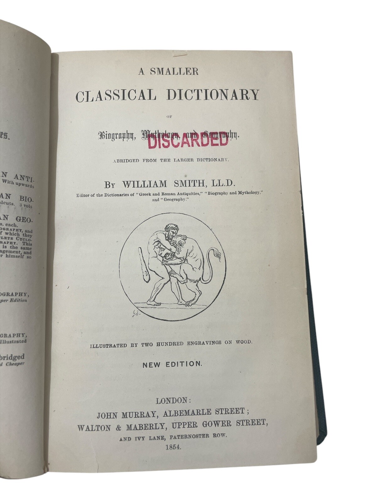 A Smaller Classical Dictionary William Smith 1854 Edition Biography Mythology