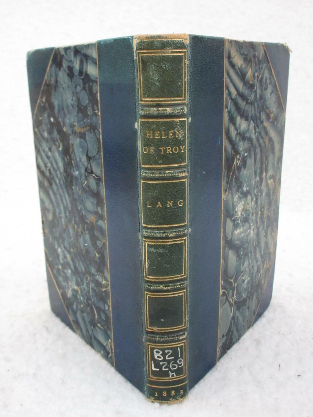 A. Lang HELEN OF TROY 1882 George Bell and Sons London Signed MacDonald Binding