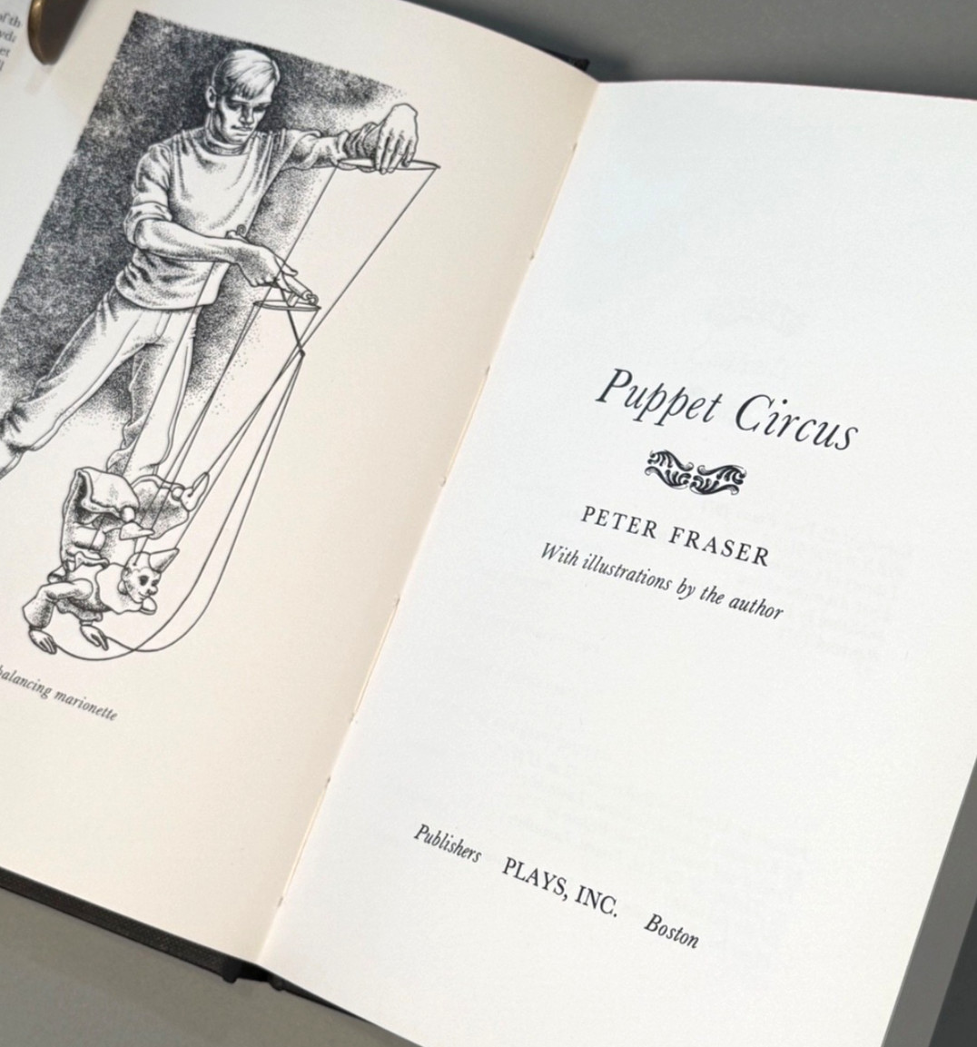 The Puppet Circus Peter Fraser -Plays Inc. 1972 HB Book – Vintage Copy