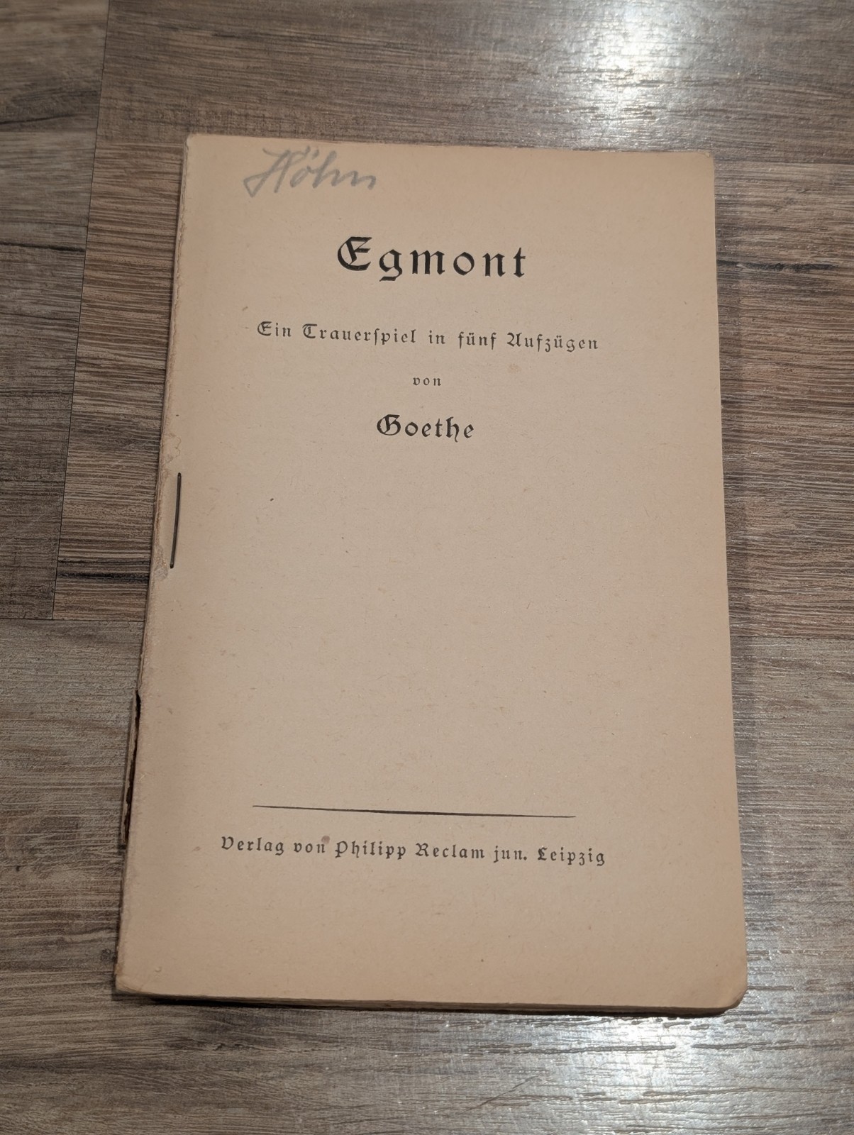 Antique Goethe Egmont Reclam German Tragedy Drama Book Fraktur