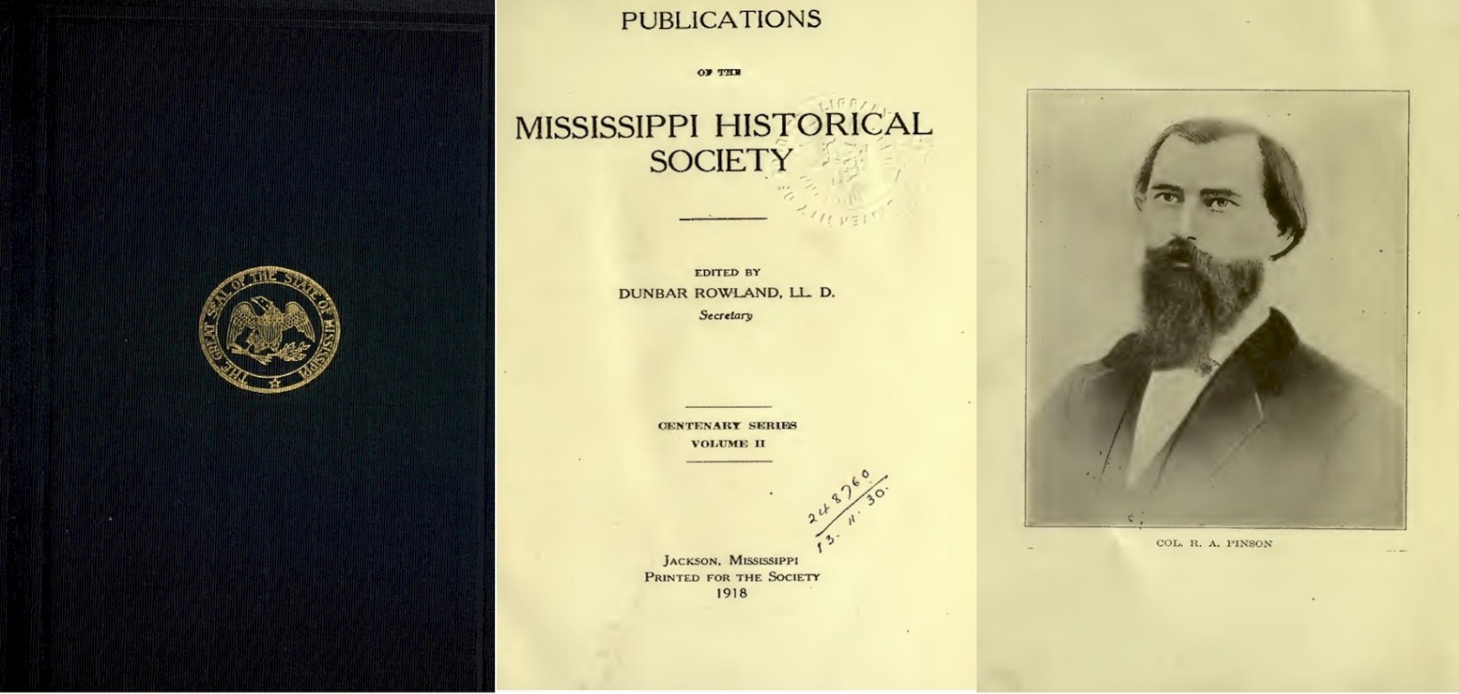 Mississippi Historical Society Publications (1902-1925) – 14 old Volumes on DVD