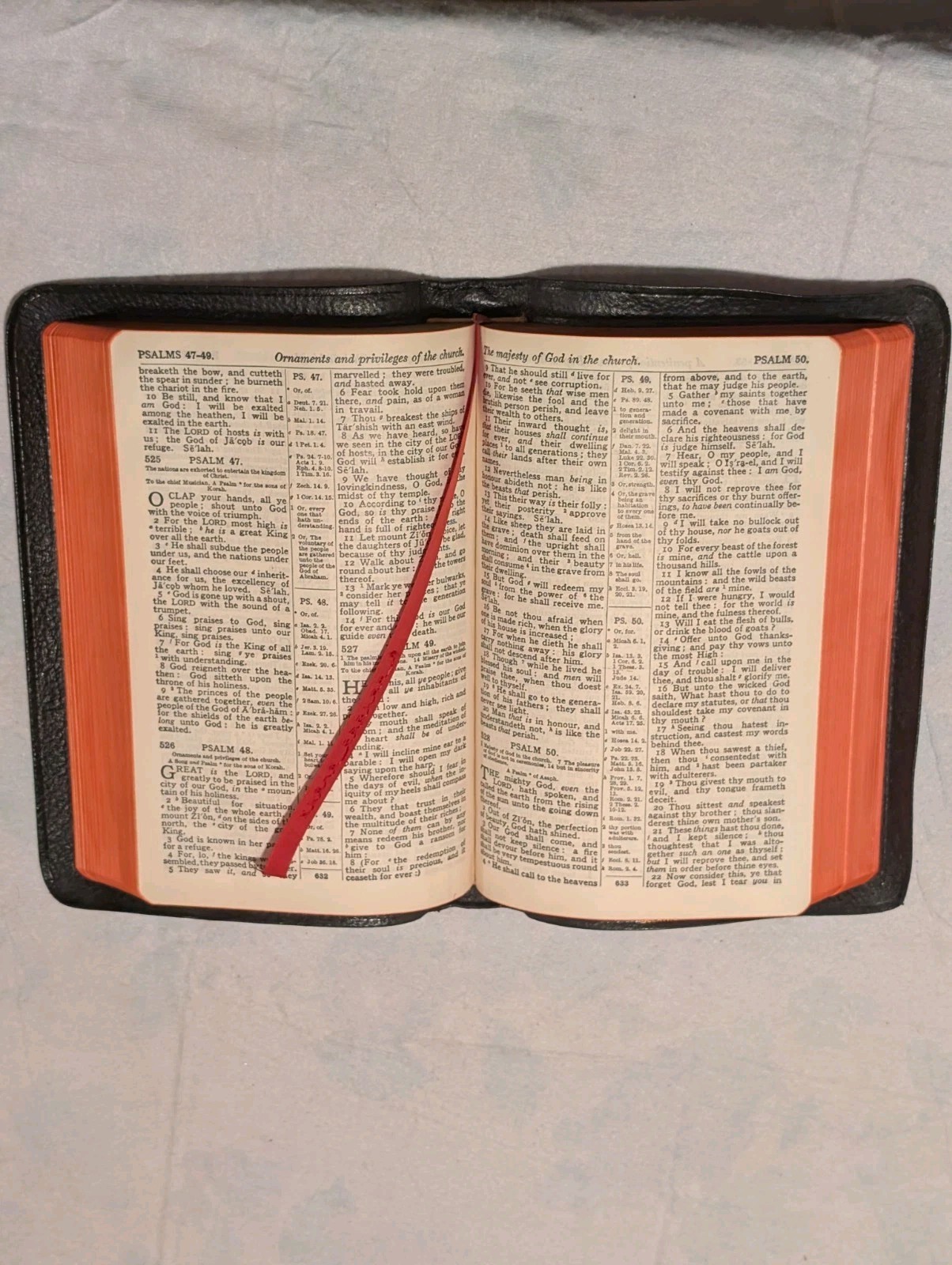 King James Bible, Gold Edges, A.J. Holman Company. Vintage Leather Cover.