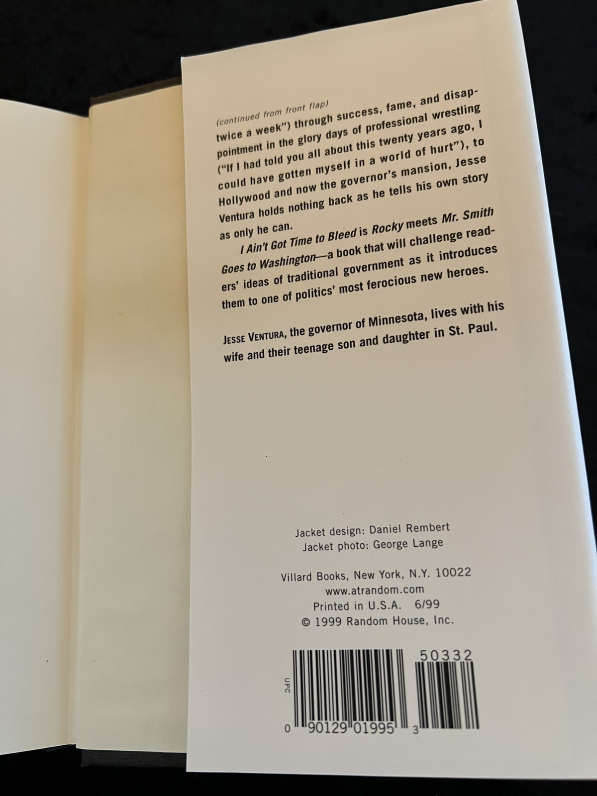 SIGNED, LIKE NEW Jesse Ventura „I Ain’t Got Time to Bleed“ HC/DJ