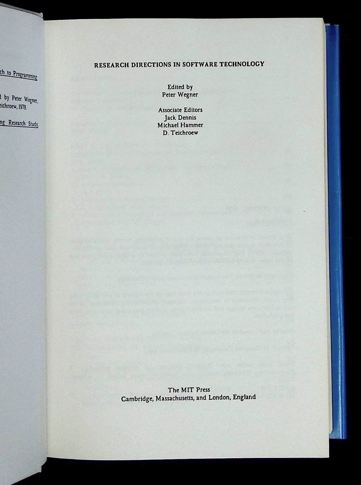 Peter Wegner, Jack Dennis / Research Directions in Software Technology 1980