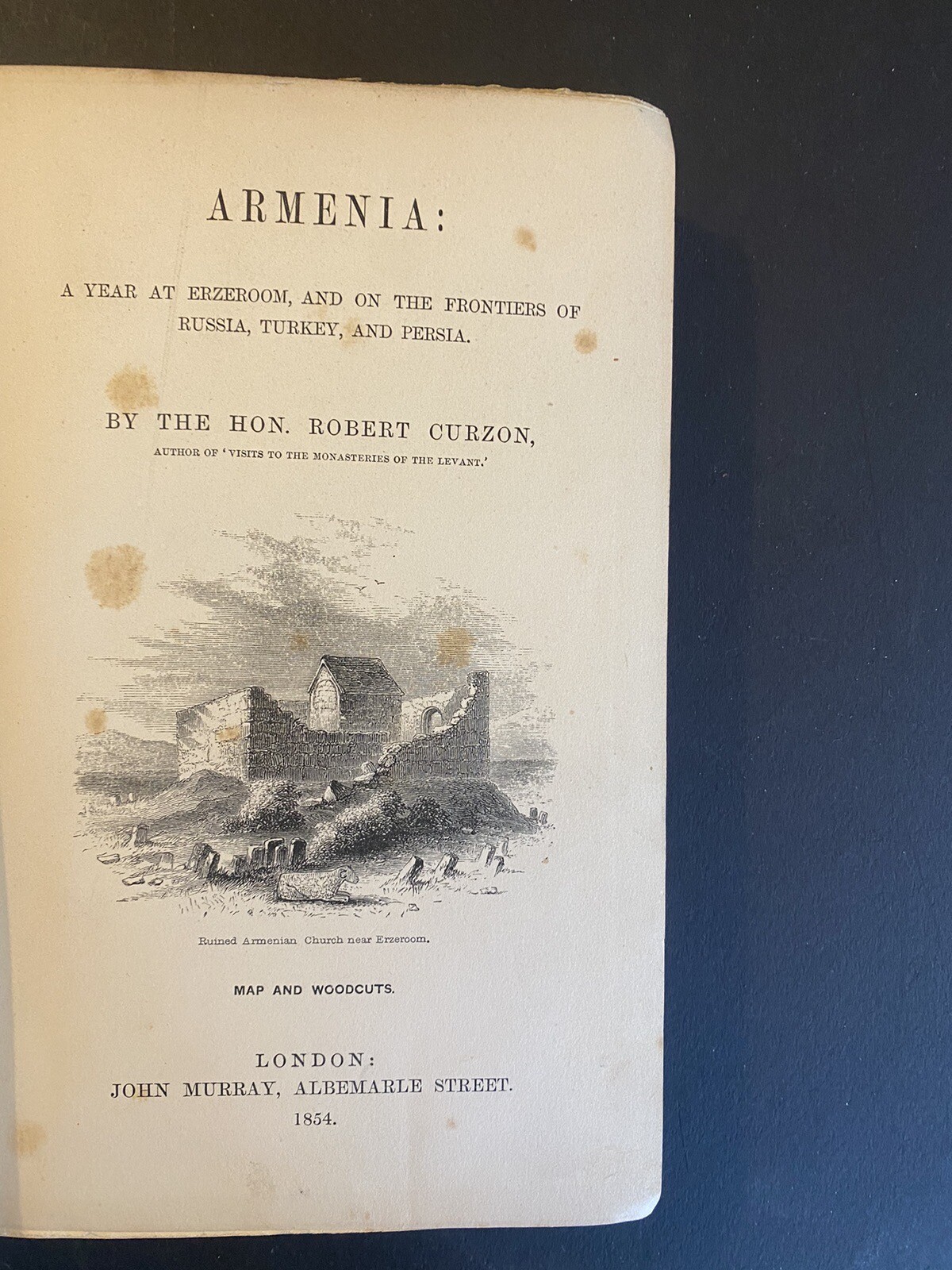 Armenia A Year at Erzeroom Robert Curzon 1854 Bibliotheca Lindsiana Bookplate
