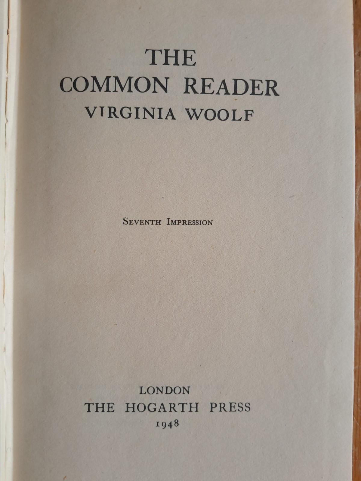 The Common Reader – Virginia Woolf The Hogarth Press Uniform Edition 1948 HB