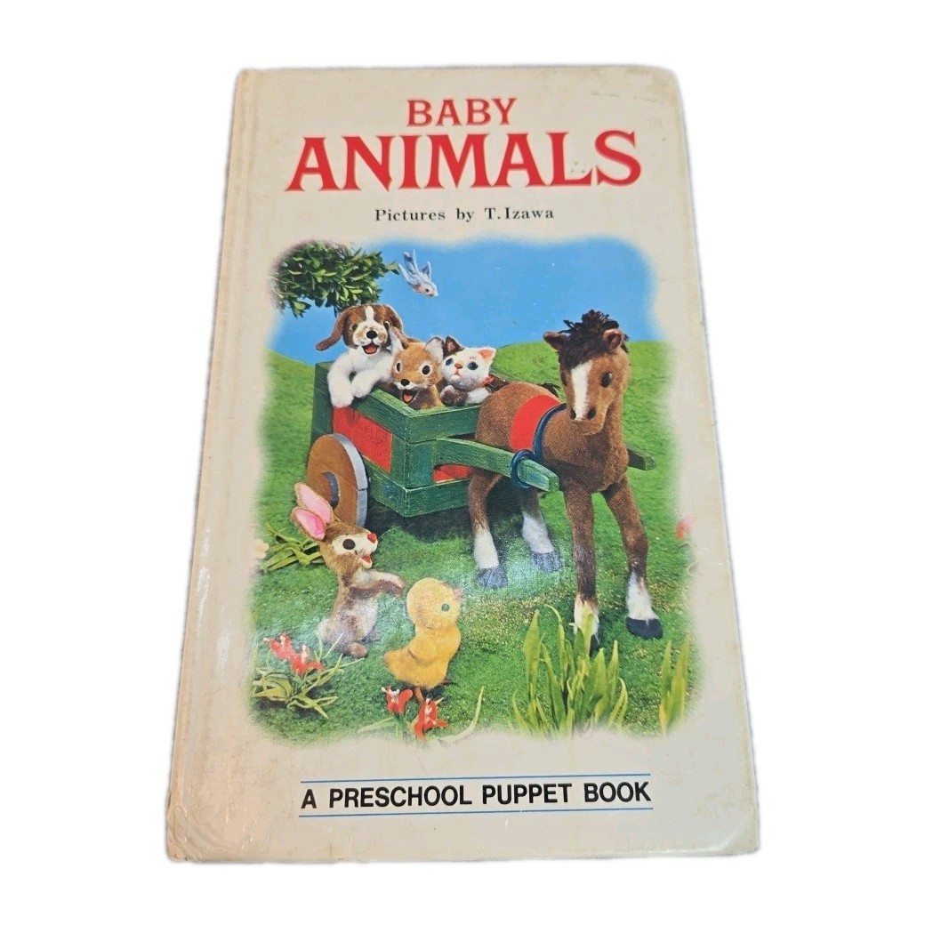 Baby Animals, Preschool Puppet Book, Izawa, Grosset & Dunlap, Vintage