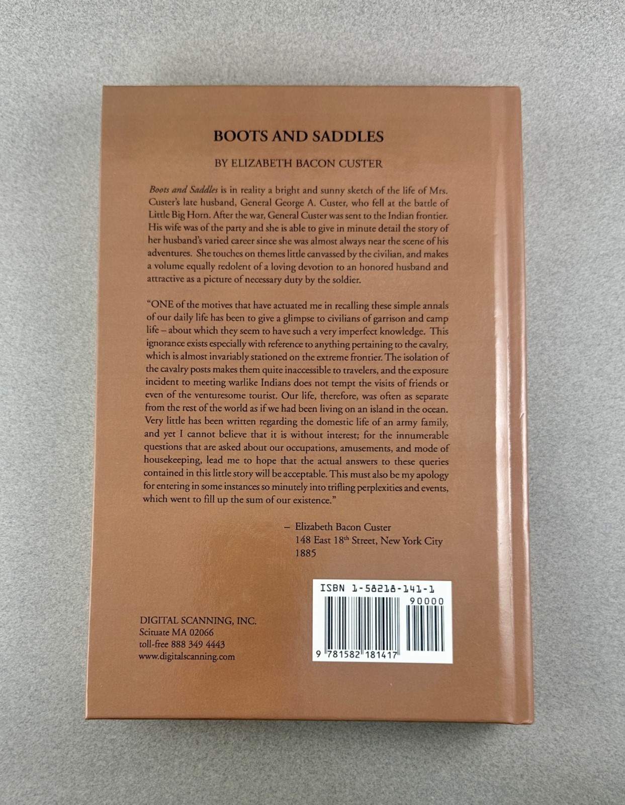 Boots and Saddles: Or Life in Dakota With General Custer, by Elizabeth B. Custer