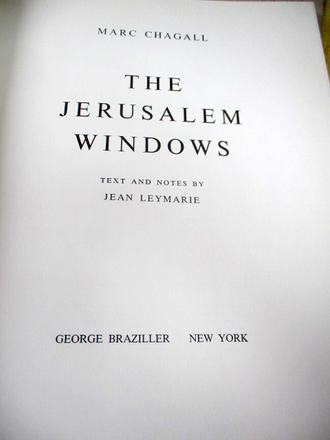 THE JERUSALEM WINDOWS,1967,Marc Chagall,Jean Leymarie,1st Revised Ed,Illust,DJ