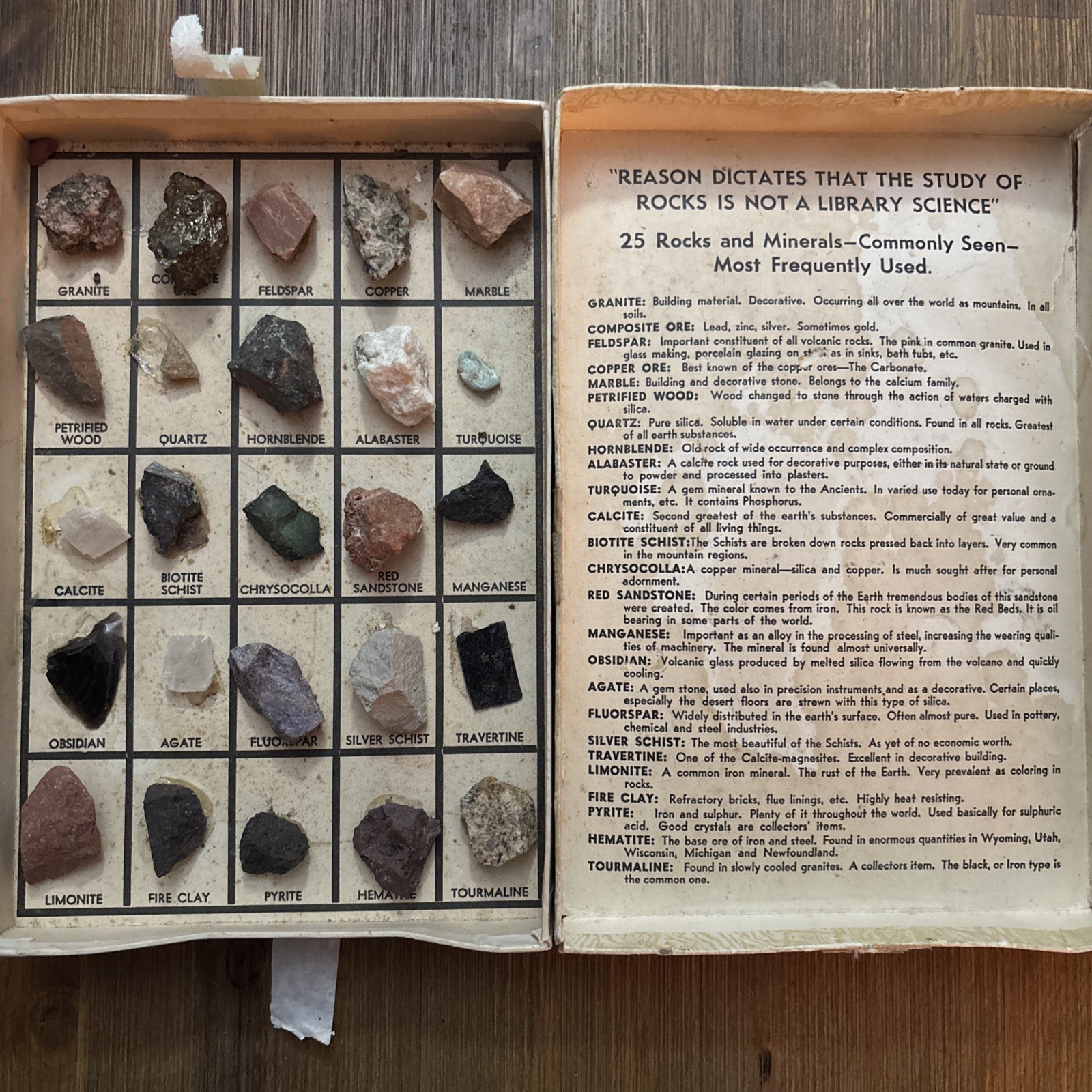 Vintage 1960s Scotts Guide To The Study Of Rocks & Minerals Boxed Set
