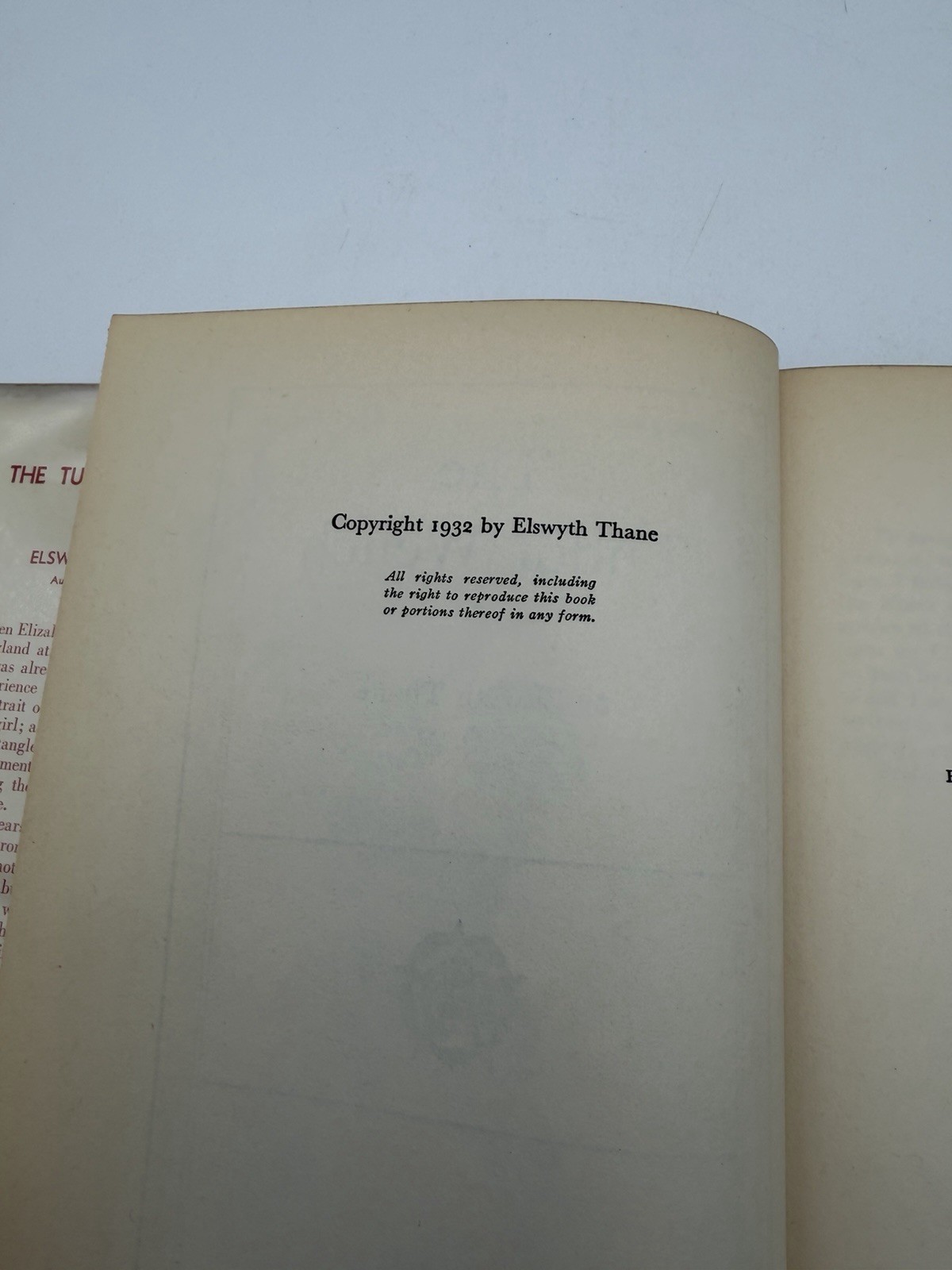 The Tudor Wench Elswyth Thane 1932 HC DJ Queen Elizabeth Historical Novel