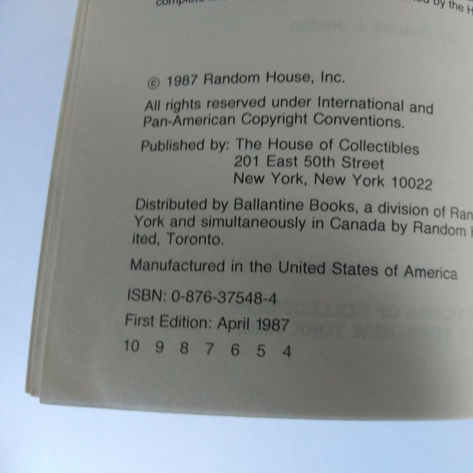 1987 „The Official Price Guide To Colletibles of the 50s and 60s“ 1st Edition VG