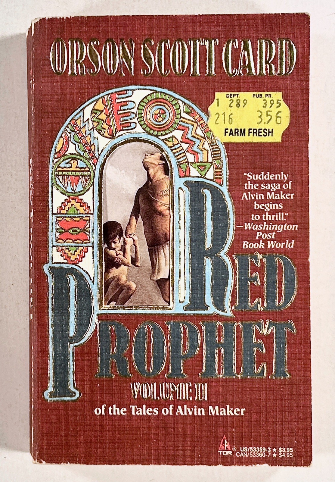 1988 Orson Scott Card RED PROPHET Alvin Maker historical fantasy novel TOR BOOKS