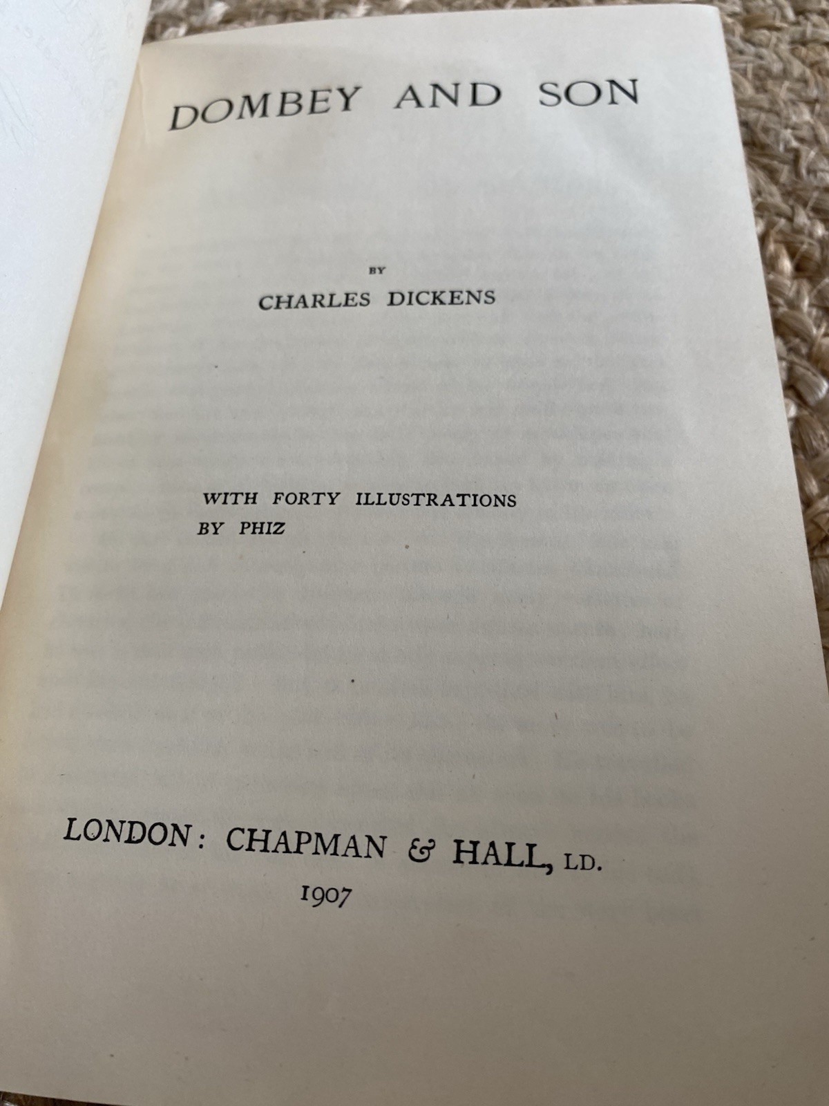 Set of 5 Vintage Antique 1907 Charles Dickens Books