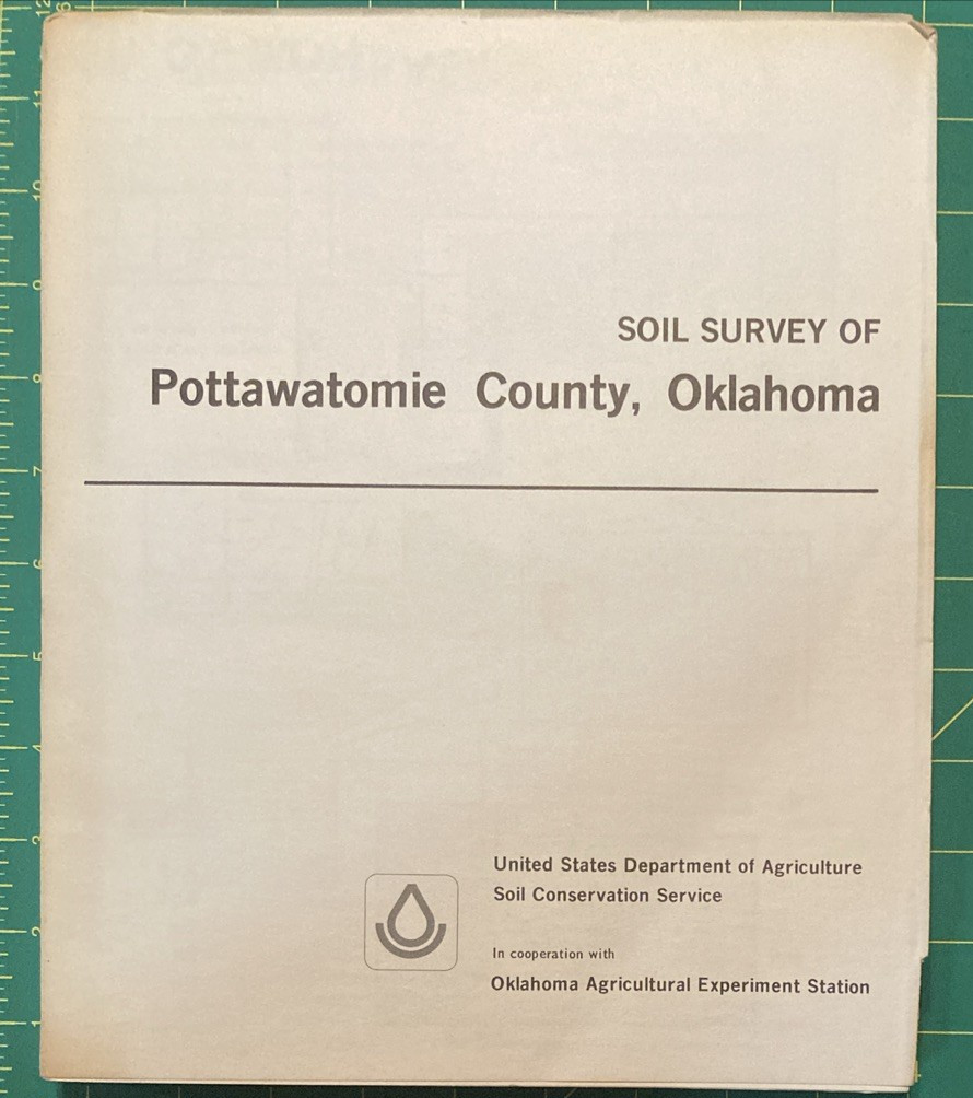 1977 Soil Survery of Pottawatomie County Oklahoma Fold Out Topographical Maps