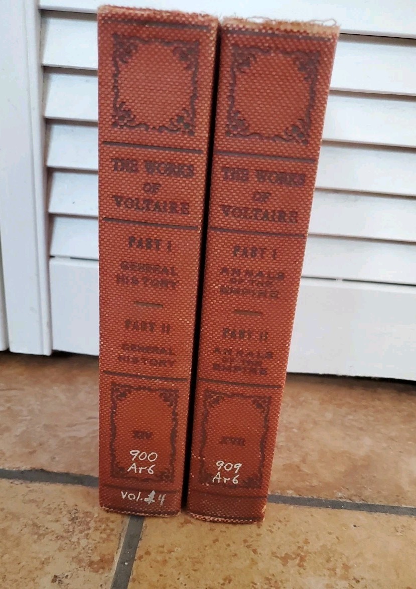 The Works of Voltaire 1901 Hardcover General History & Animals Of The Empire