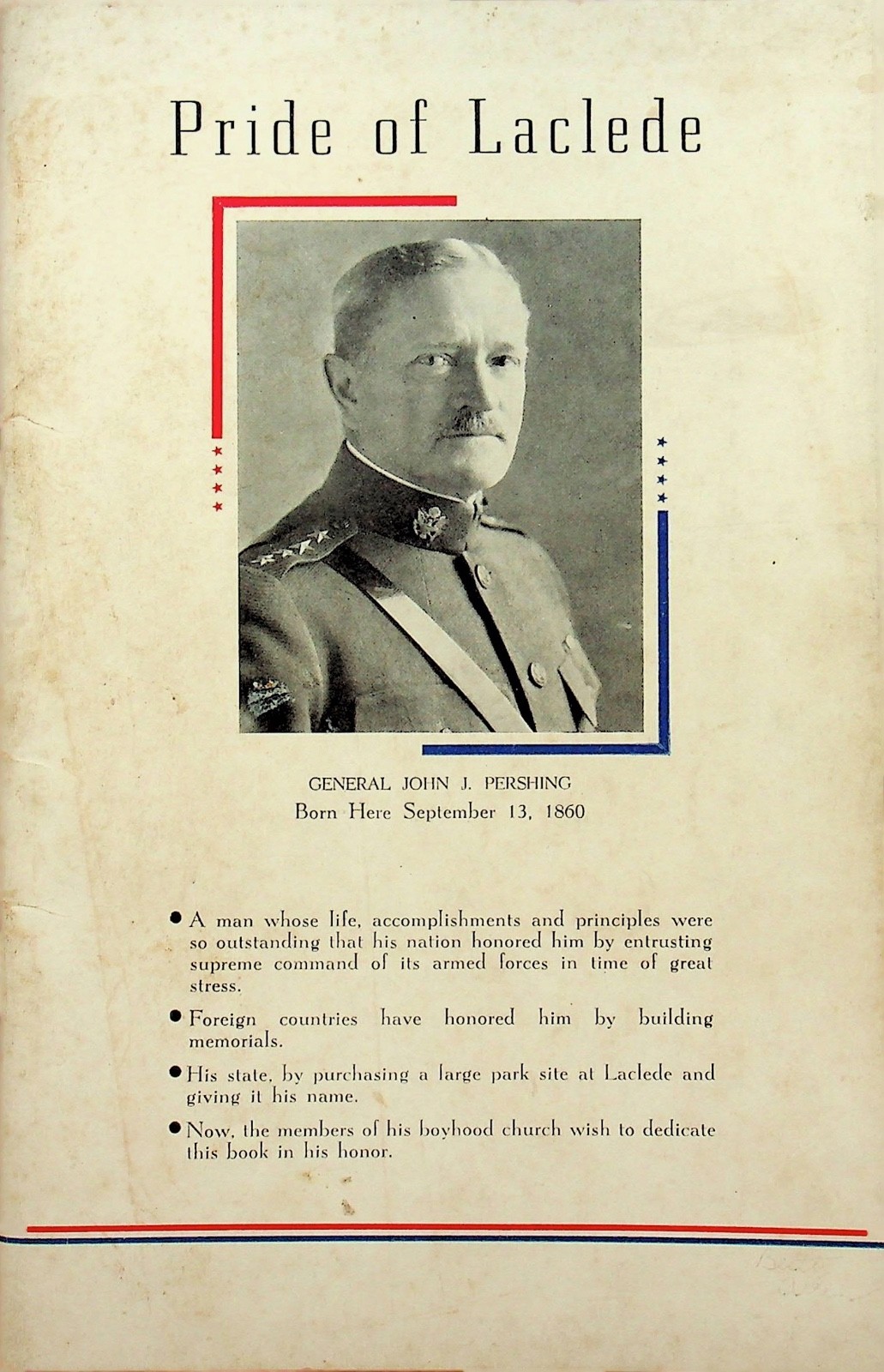 Laclede MO Methodist Church Cookbook Recipes General Pershing Boyhood Church-E6G