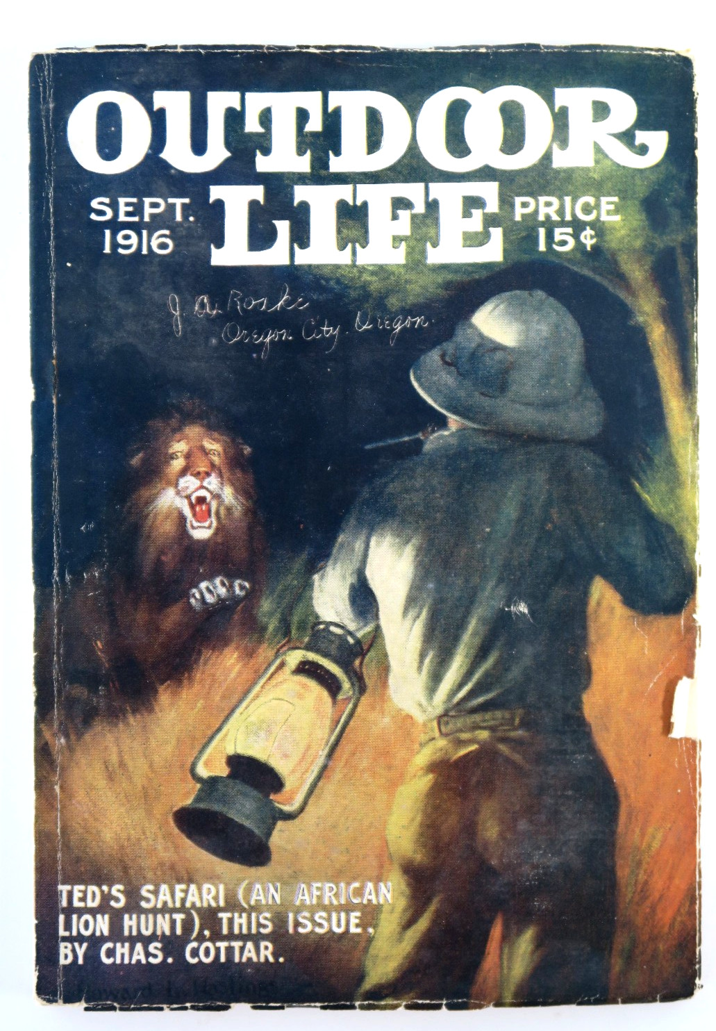 Outdoor Life Magazine VTG September 1916 – Ted’s Safari (An African Lion Hunt)