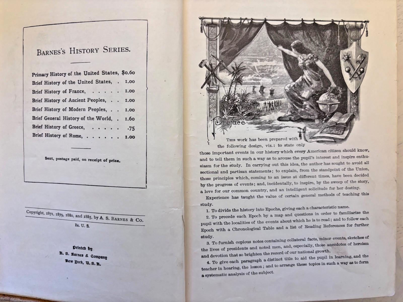 A Brief History of the United States 1885 Antique Book Civil War Revolutionary