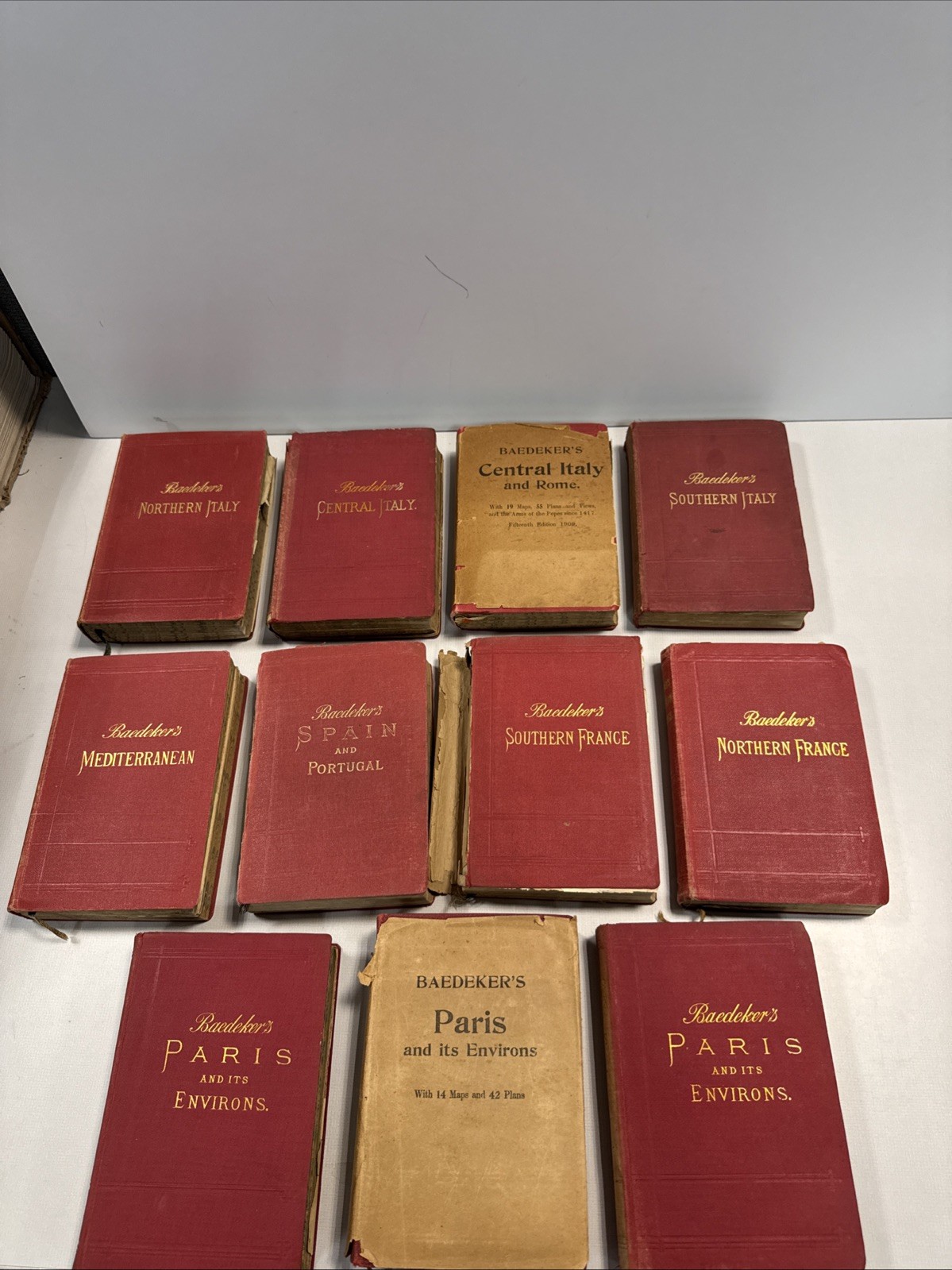 Lot of 11 Vintage Baedeker Travel Guides (1894 – 1913)