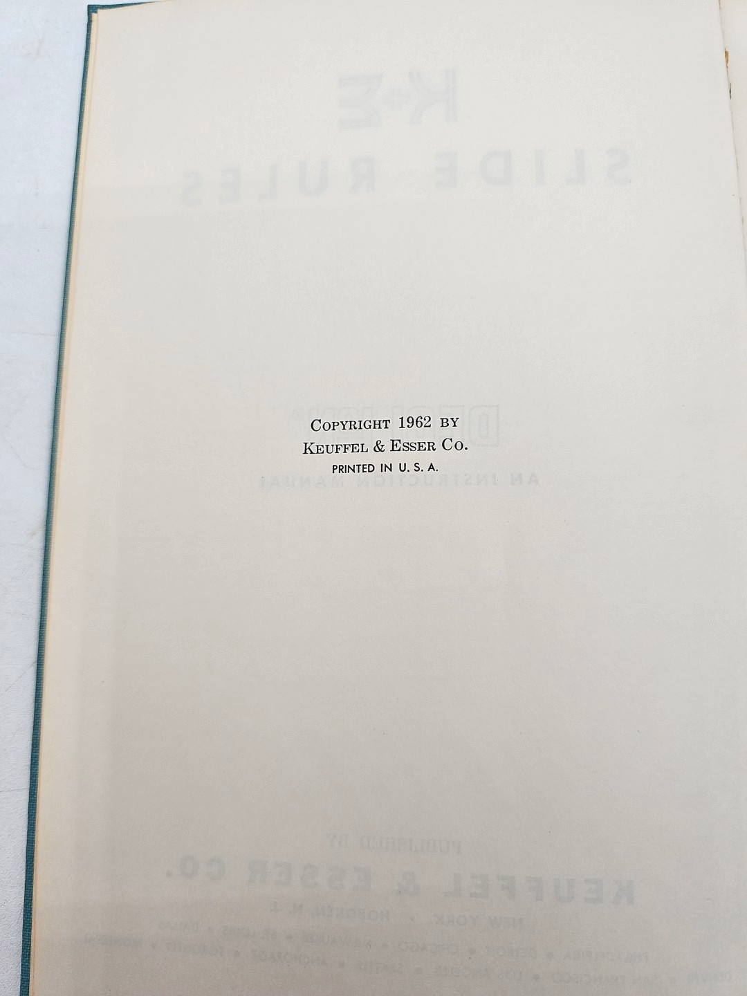 K&E Slide Rules DEC-LON Instruction Manual Keuffel & Esser Co 1962 Hardcover