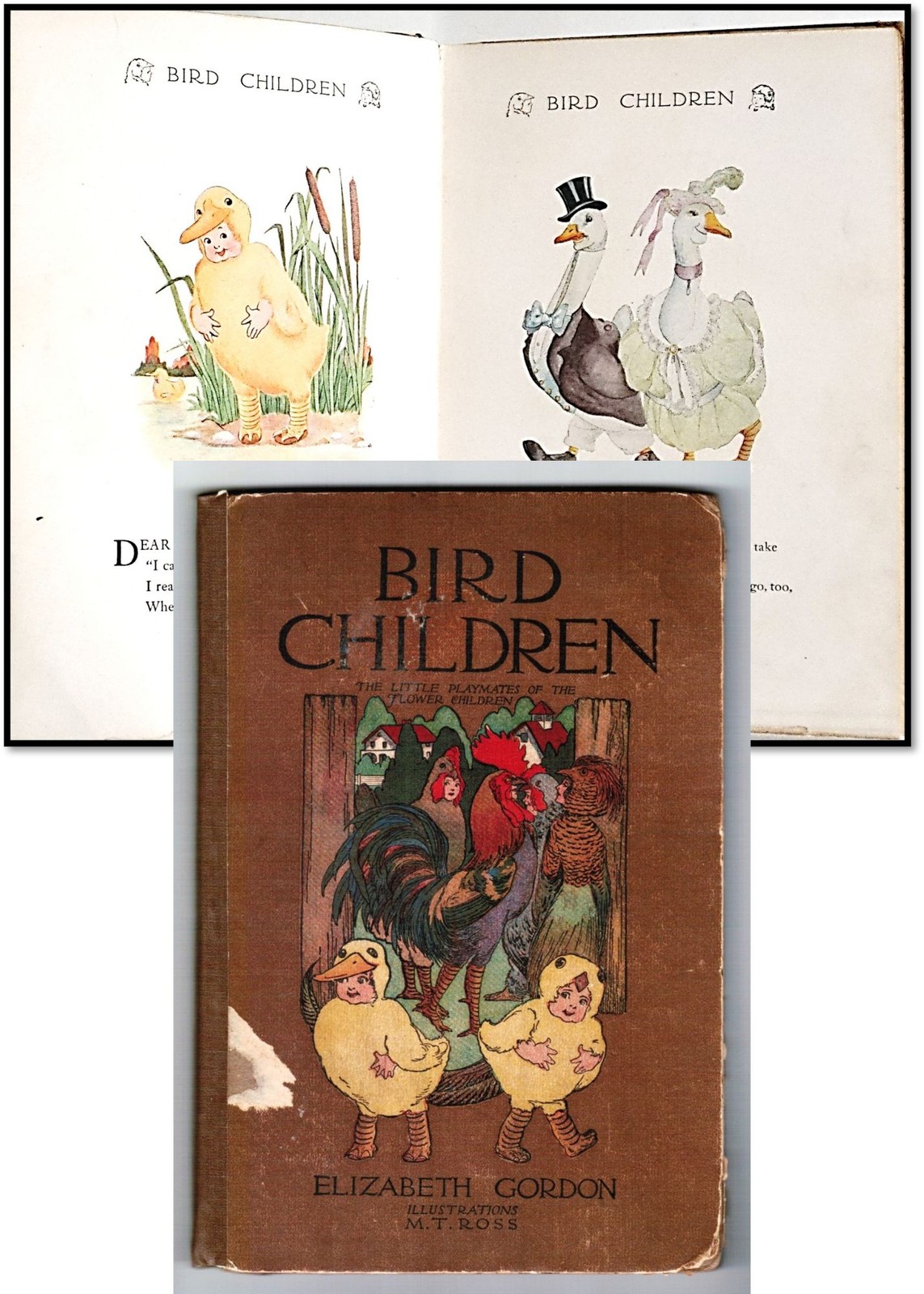 Elizabeth Gordon / Bird Children Little Playmates Flower Children M T Ross 1912
