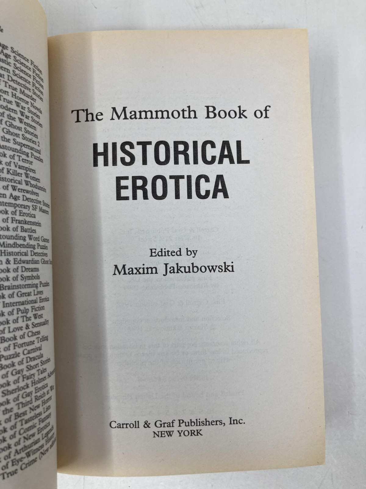 Mamm Bk Historical Eroticatr by Maxim Jakubowski First 1st Edition VG PB 1998
