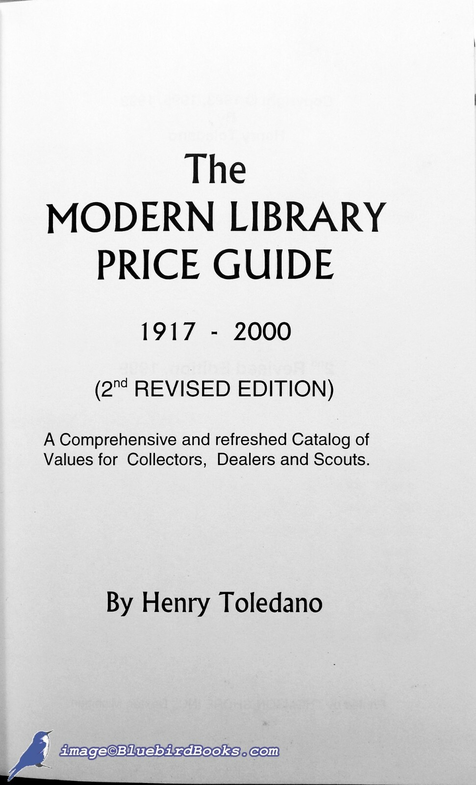 Modern Library Price Guide 1917-2000 2nd Revised Ed. by Henry TOLEDANO | New HC