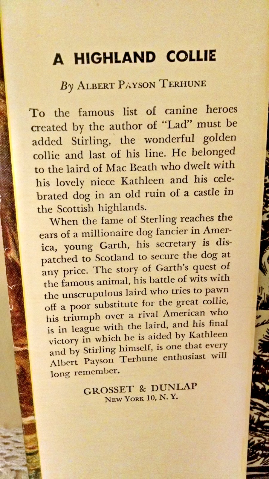 A Highland Collie by Albert Payson Terhune HC/DJ Grosset Dunlap 1927 Luck Laird.