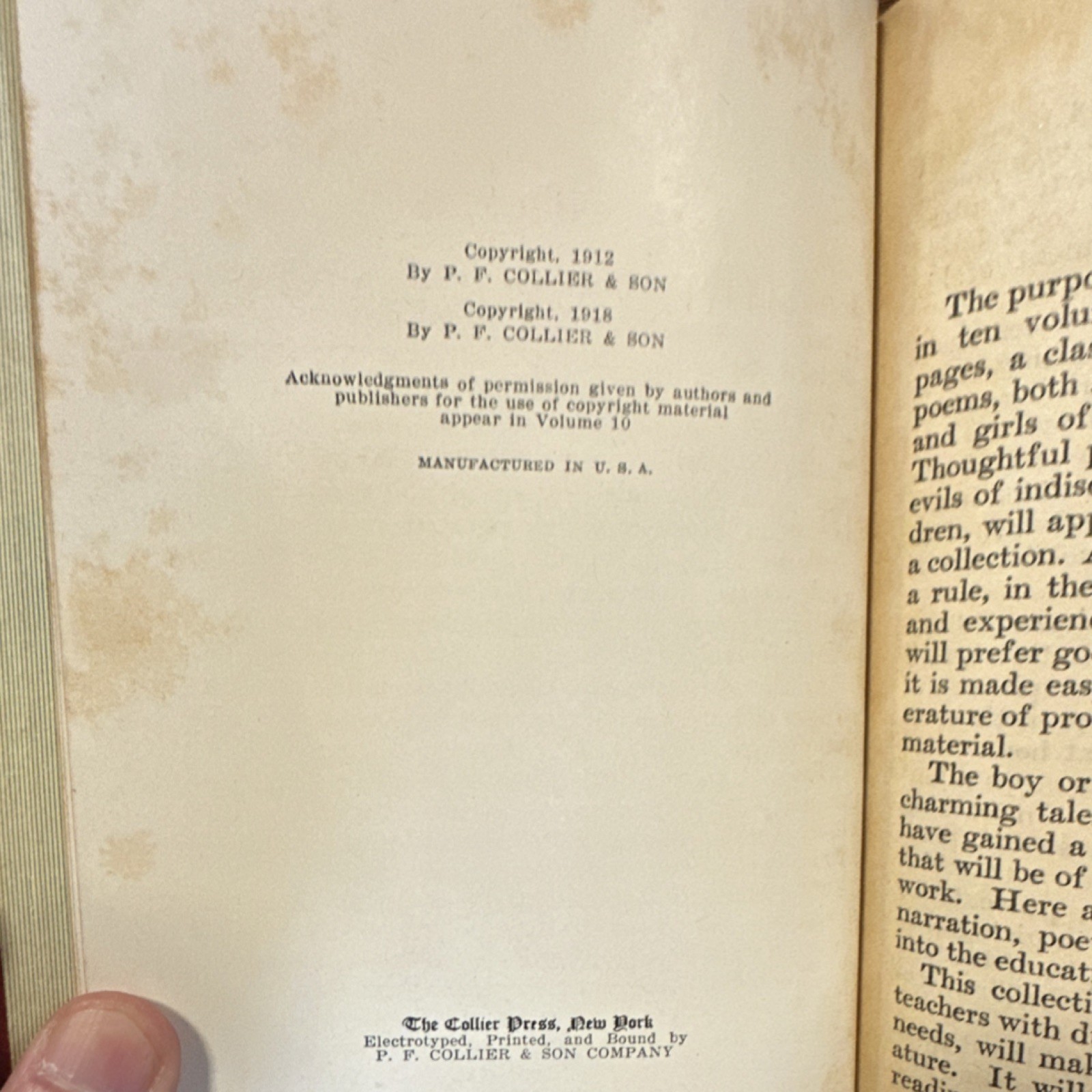 P. F. Collier & Son Junior Classics Fairy & Wonder Tales 1918 Hardcover Illustr…