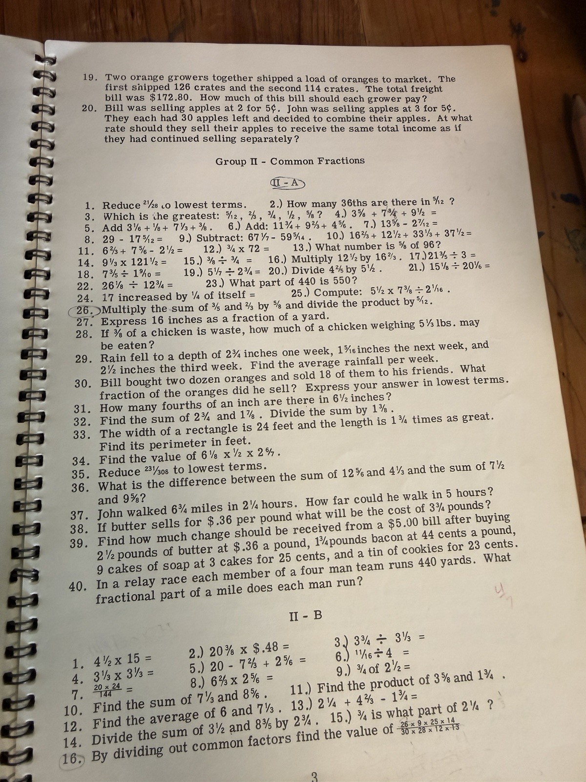 1955 Arithmetic Workbook John A McGuinn Grades 7 8 Vintage Math Book Spiral