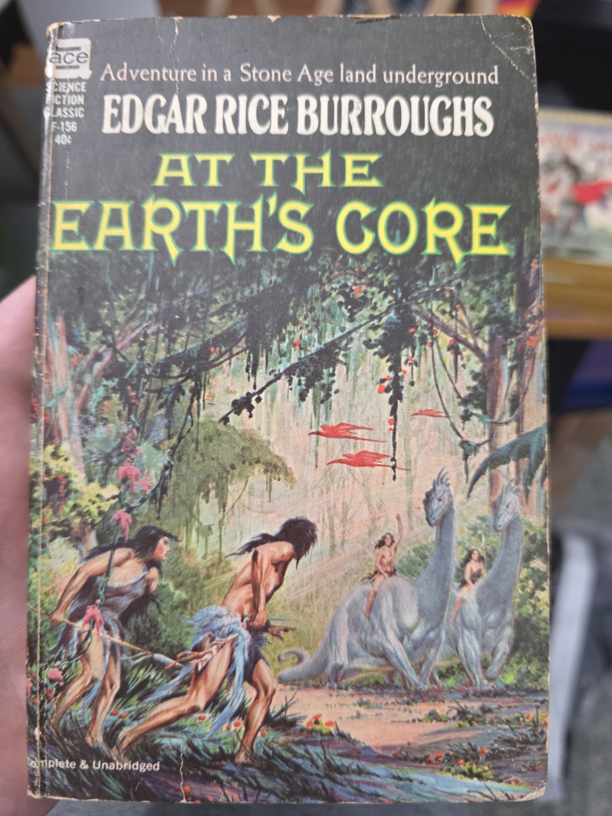 At The Earth’s Core Edgar Rice Burroughs Ace Paperback F-156 Roy Kenkel Cvr 1963