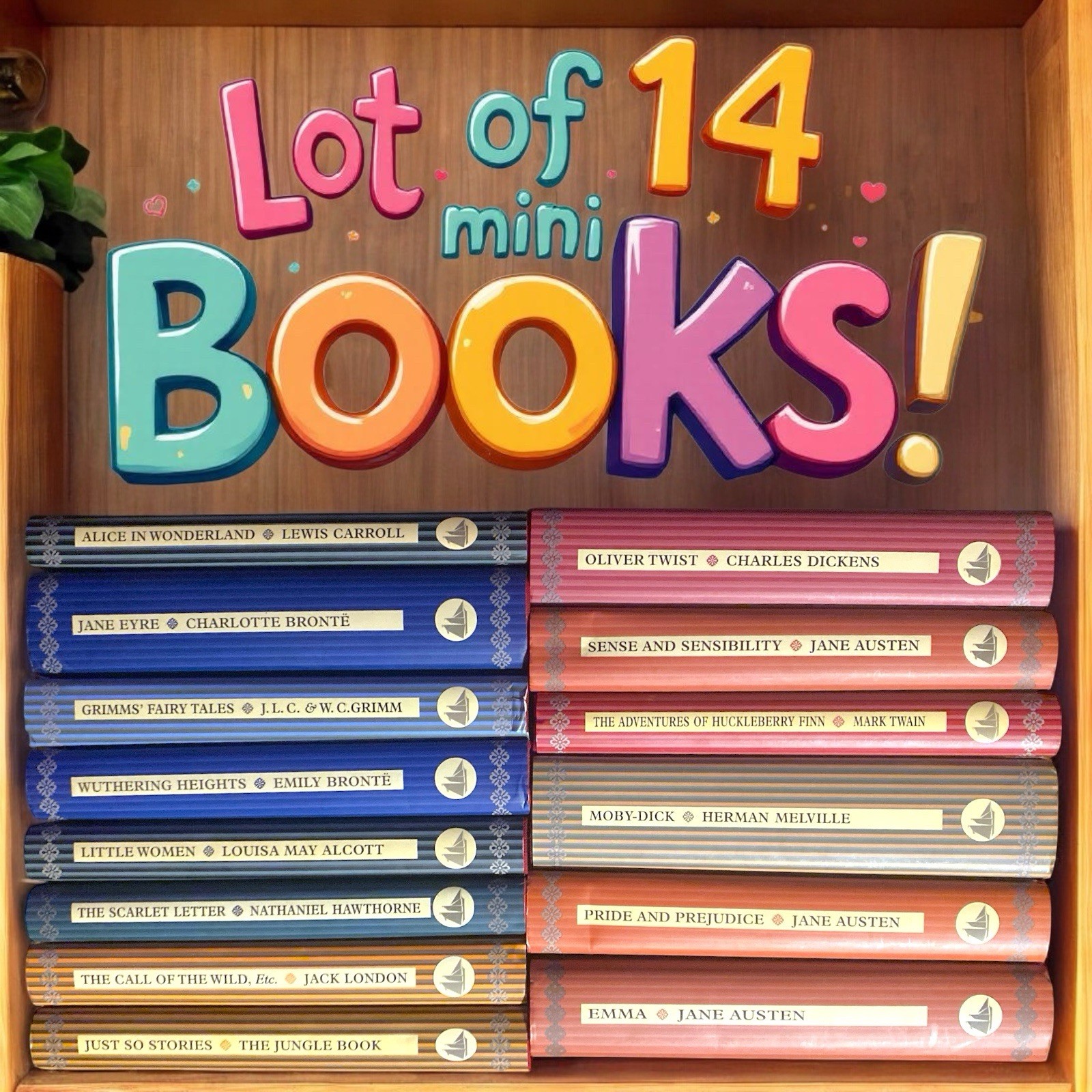 Lot 14 Barnes & Noble Collectors Library Mini Hardcover Books Gold Classic Lit