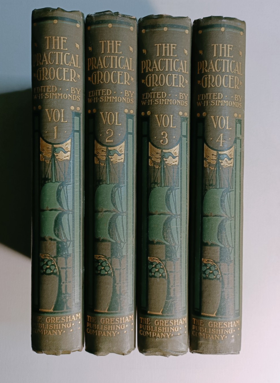 The Practical Grocer – W H Simmonds 1912 four volumes Gresham Publishing Company