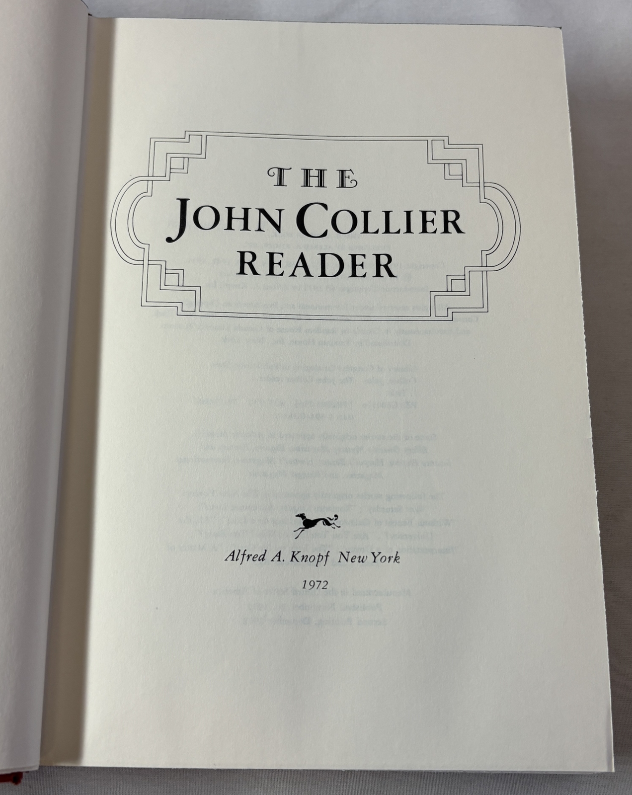 1972 hc dj 2nd print JOHN COLLIER READER ~ jacket clipped+has tears,tape+wear
