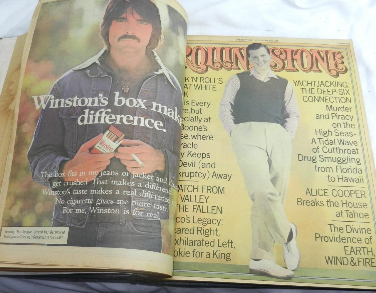 ROLLING STONE MAGAZINE BOUND Issue 201-210 Jack Nicholson Bowie Selleck 1975-76