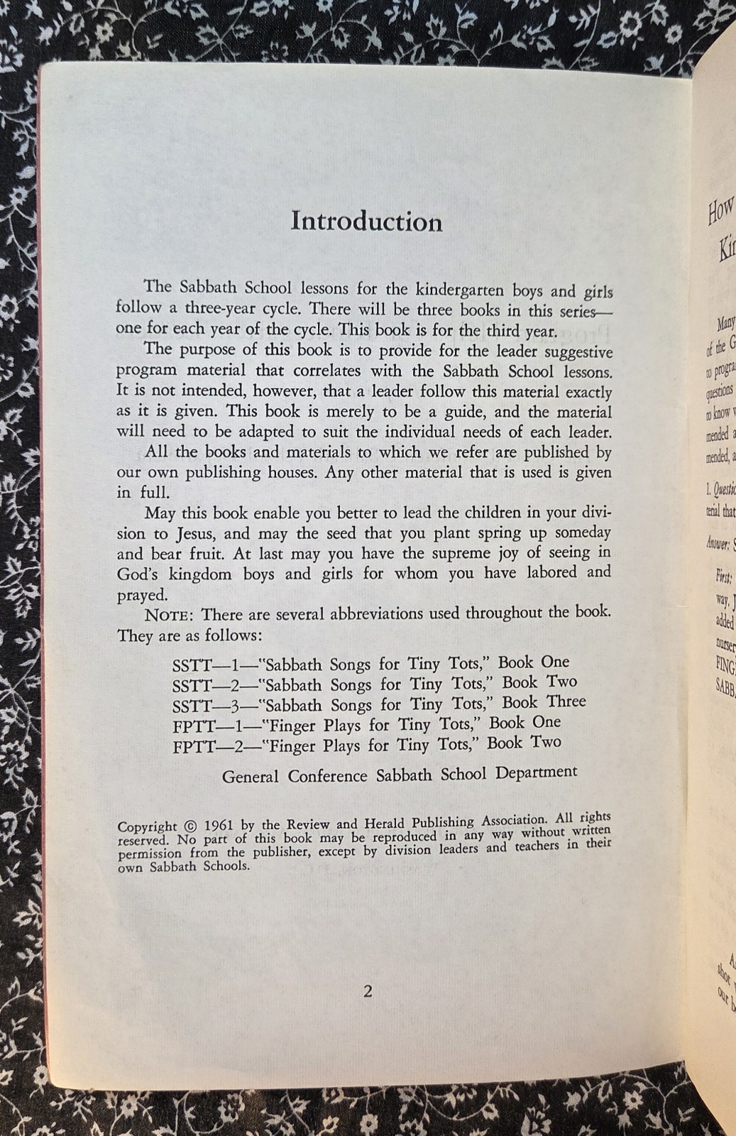 Program Helps For Kindergarden Leaders, Book Three, Review and Herald, SDA, 1961
