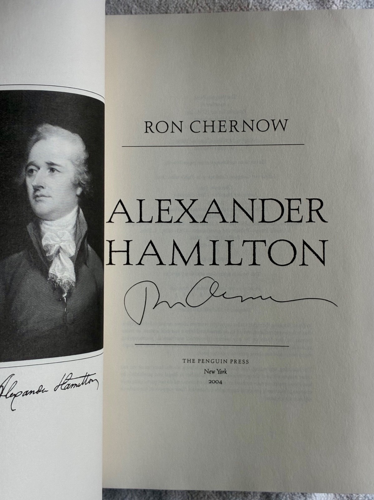 ALEXANDER HAMILTON / Ron Chernow Signed 1st Edition/1st Printing 2004 Penguin VG