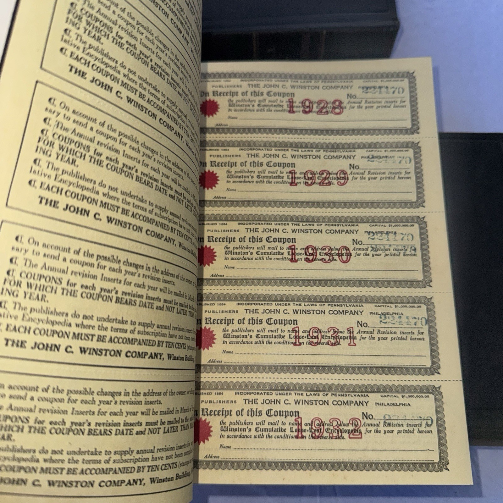Winston’s Cumulative Loose-Leaf Encyclopedia 1923 10 Volumes Complete