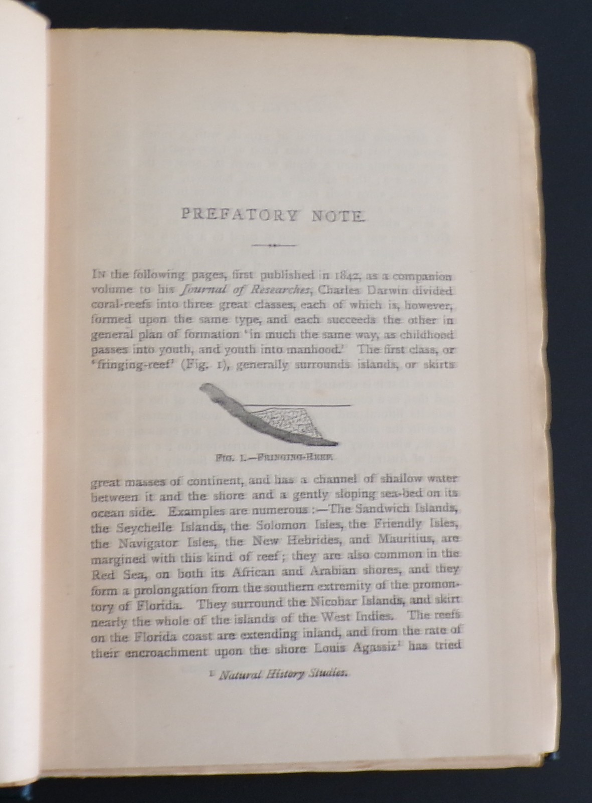 1890 Coral Reefs by Charles Darwin HC Good with excellent quality map