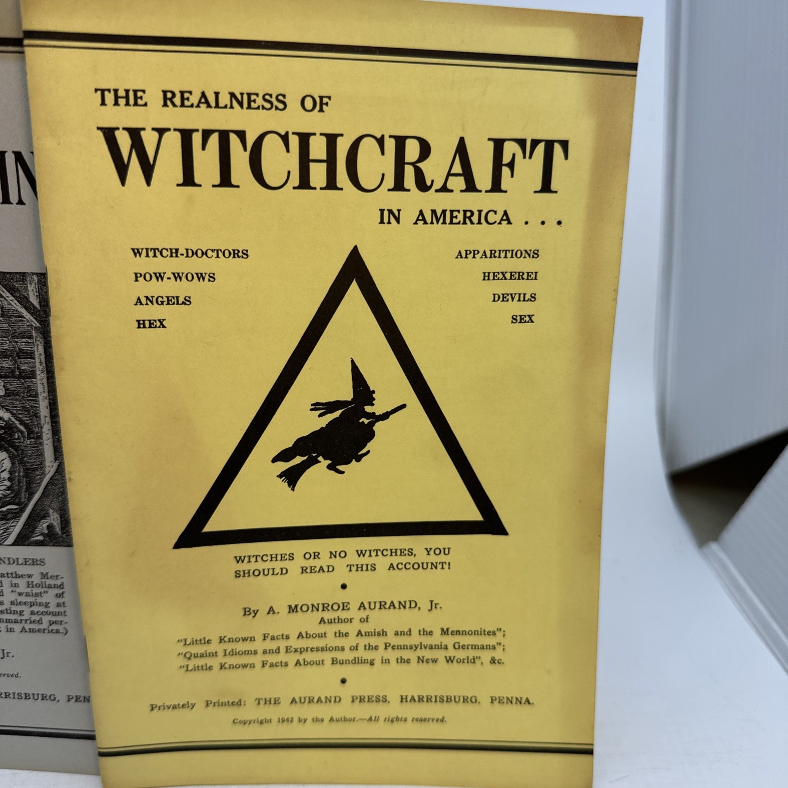 1938 1942 Aurand Press Witchcraft & Bundling Pamphlets Lot of 3 (AI12)