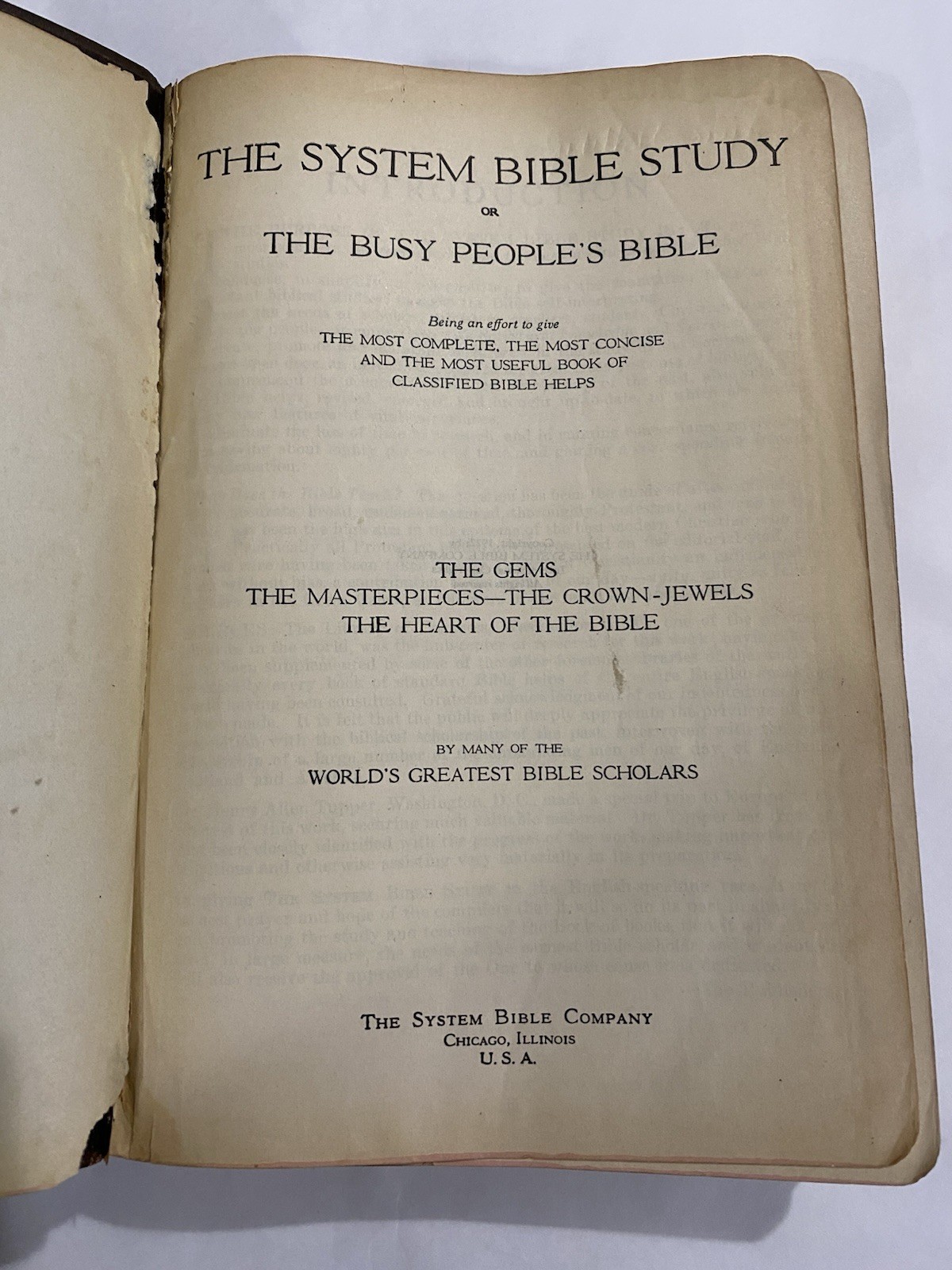 The System Bible Study Book First Edition 1922 Busy People’s Bible- Rare.